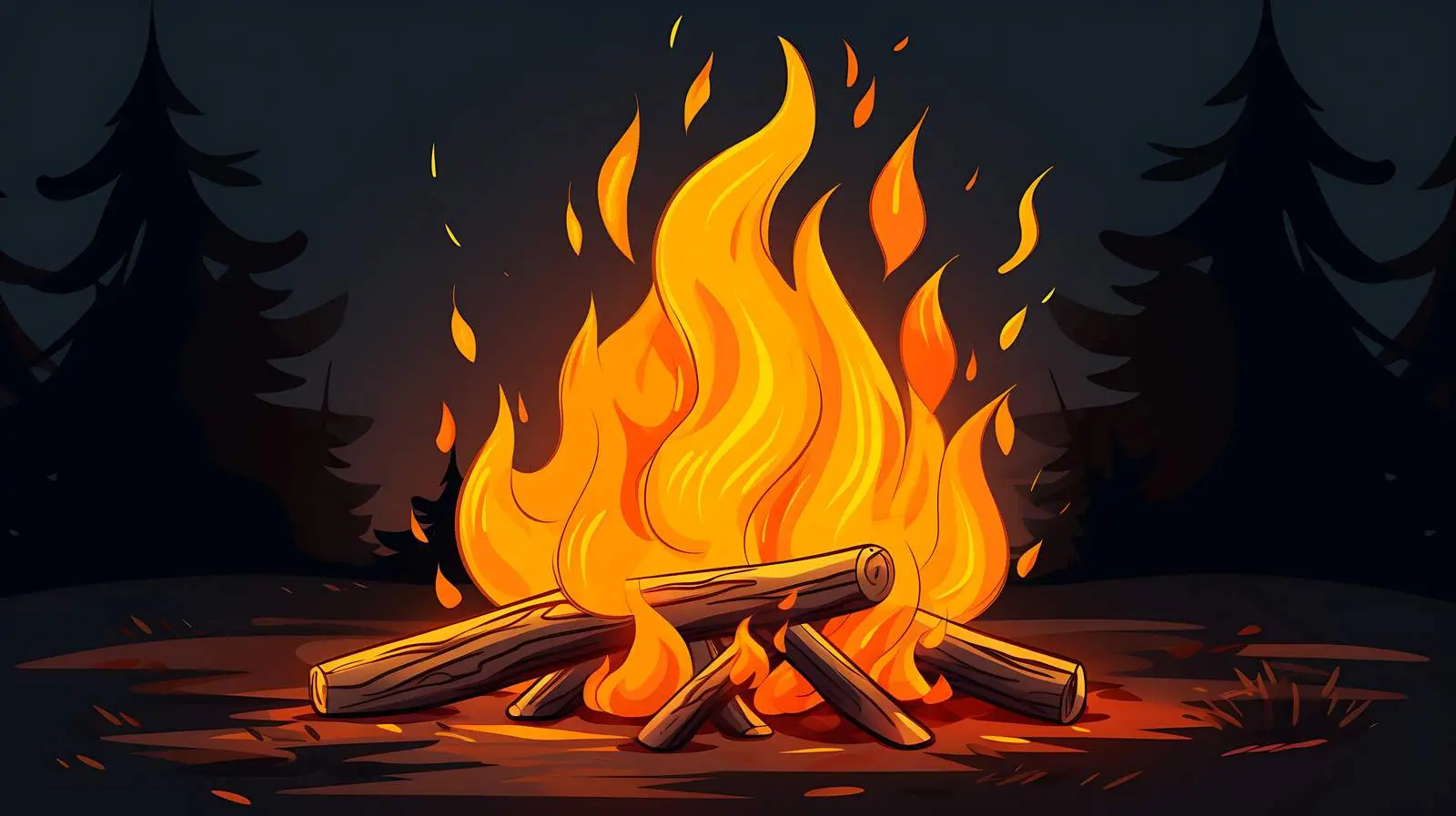 Cartoon Bonfire Icon for Campfires – free bonfire image from Dotvec