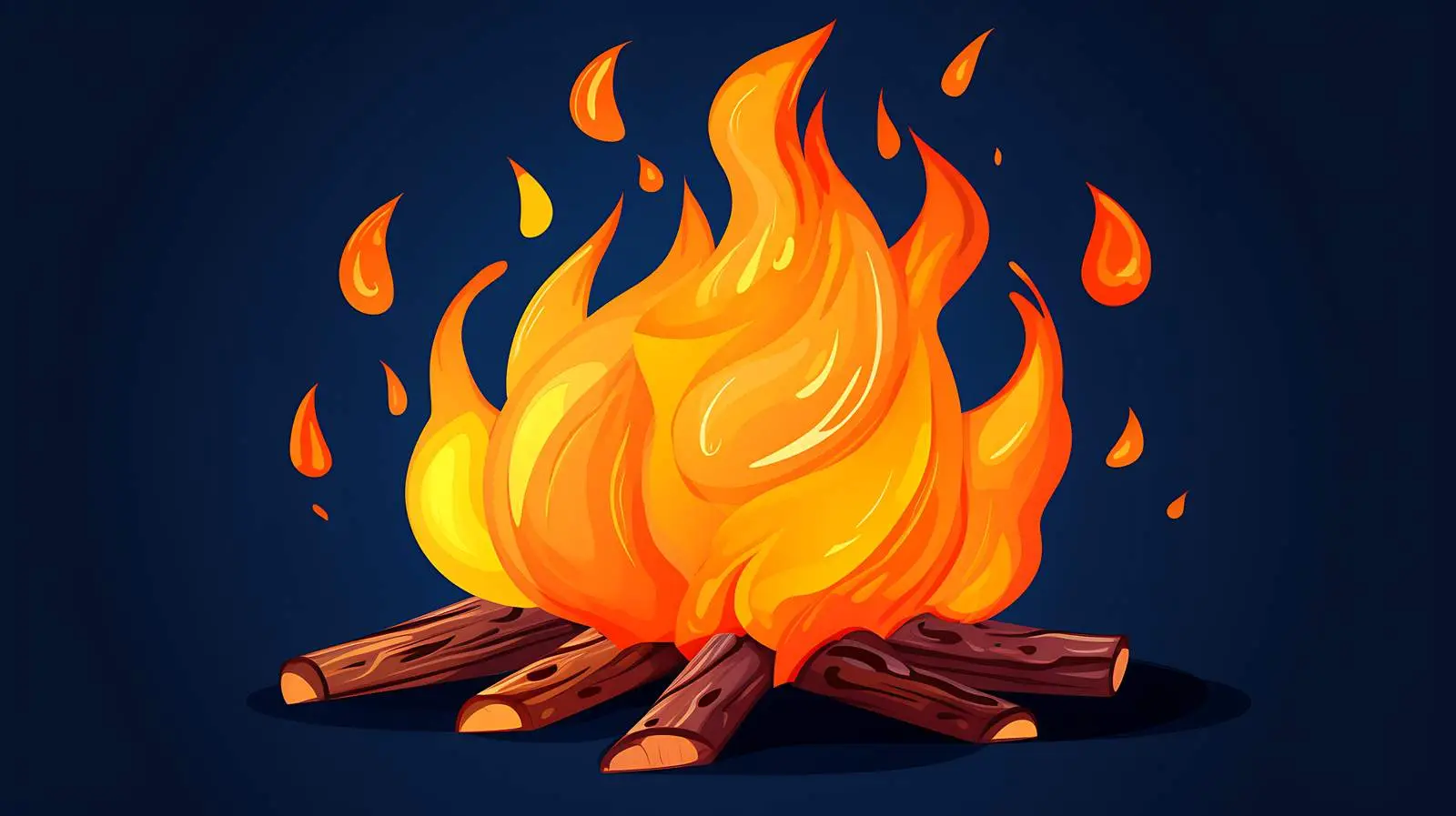 Cartoon Campfire Icon – free bonfire image from Dotvec