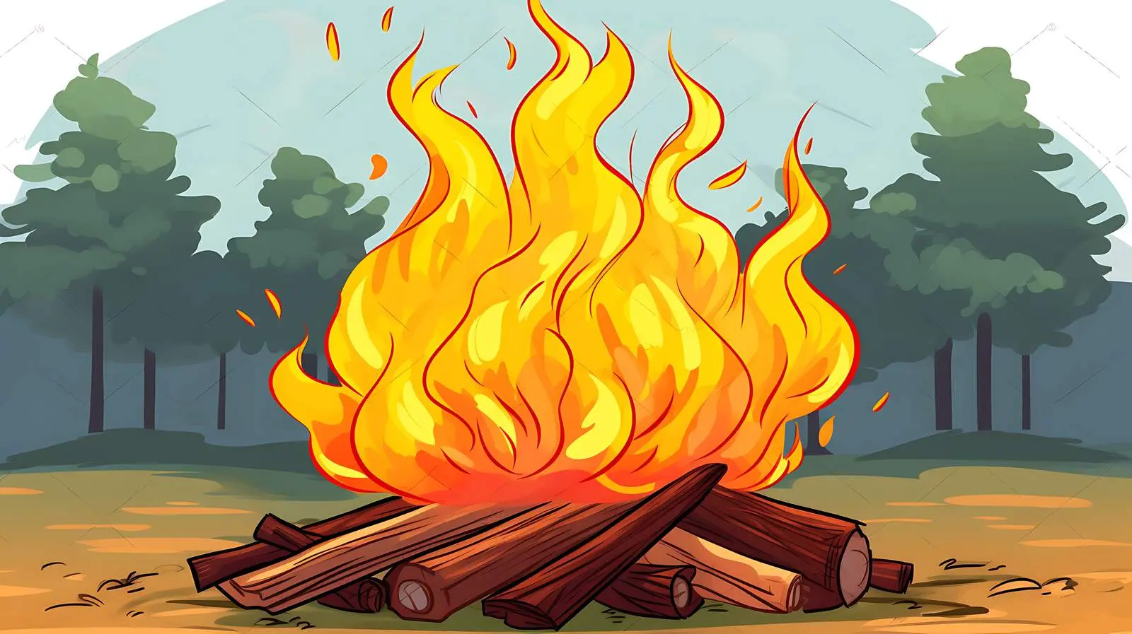 Bonfire Cartoon Icon – free bonfire image from Dotvec