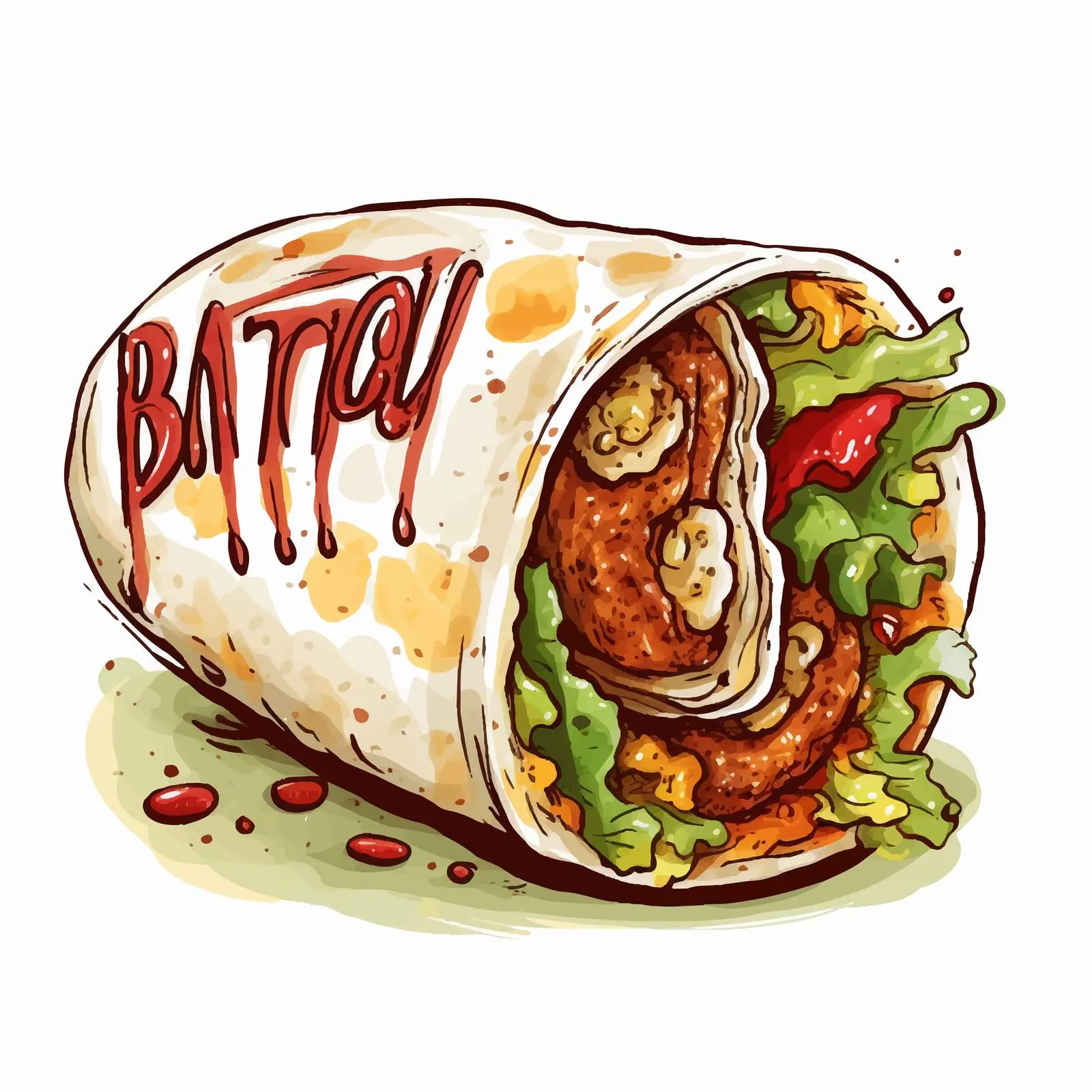 Delicious Burrito and Healthy Food Vector Art — free download from Dotvec