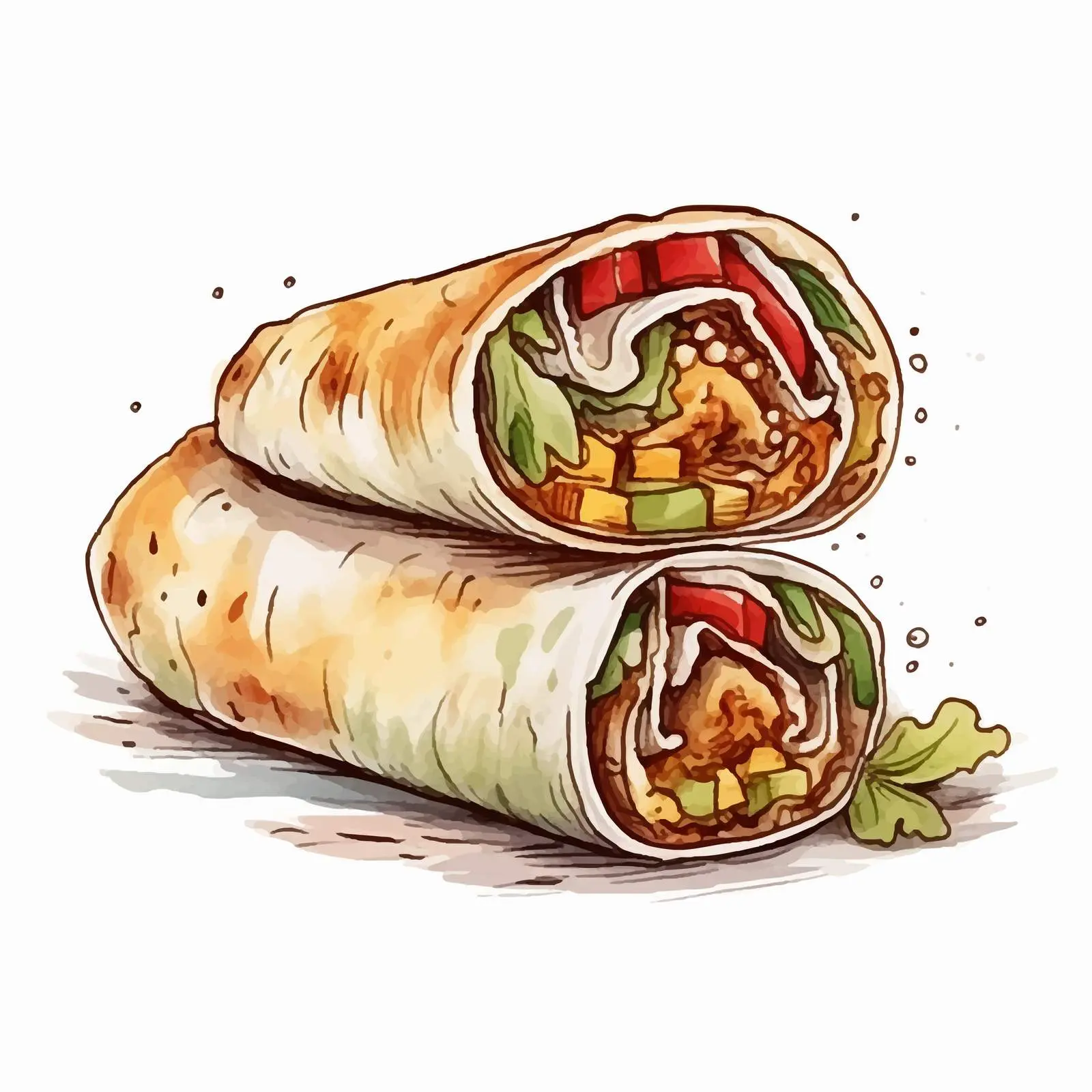 Delicious Burrito and Healthy Food Vector Art — free download from Dotvec