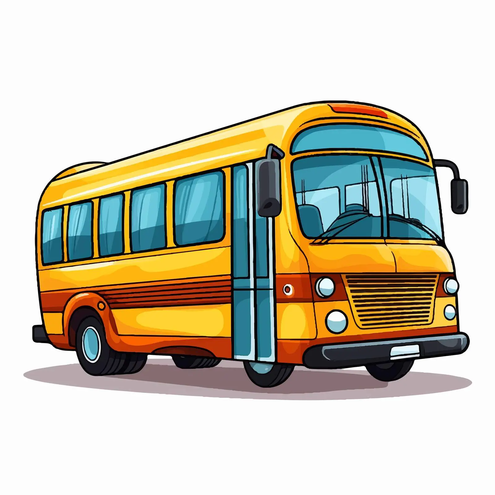 Cartoon Bus Vector Illustration Isolated – free public transport image from Dotvec