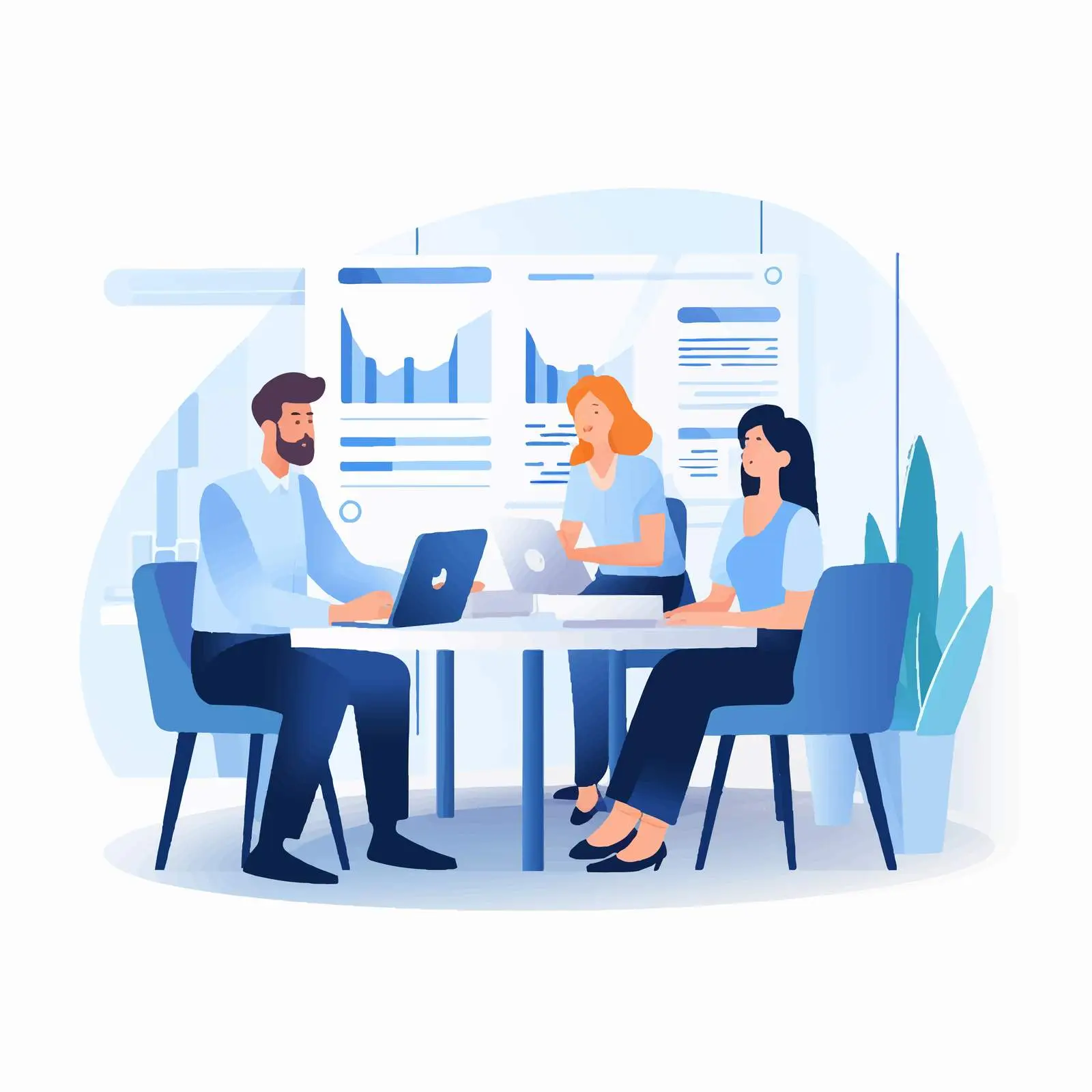 Business Advisor with Client in Office Setting — free download from Dotvec