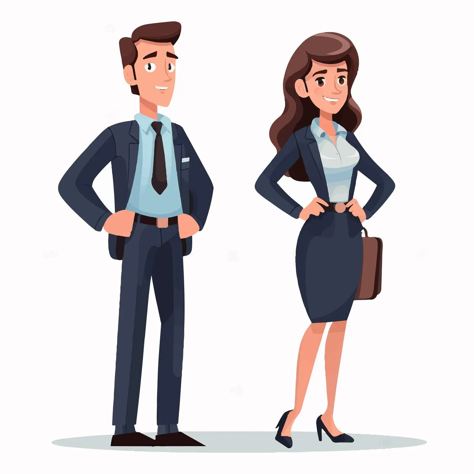 Business Couple Cartoon Avatars Vector Illustration — free download from Dotvec