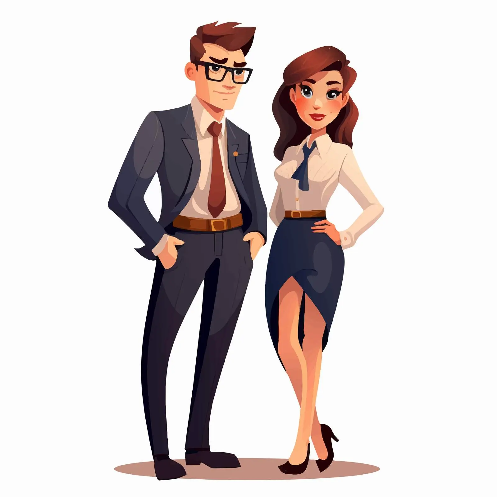Business Couple Cartoon Avatars Vector Illustration — free download from Dotvec