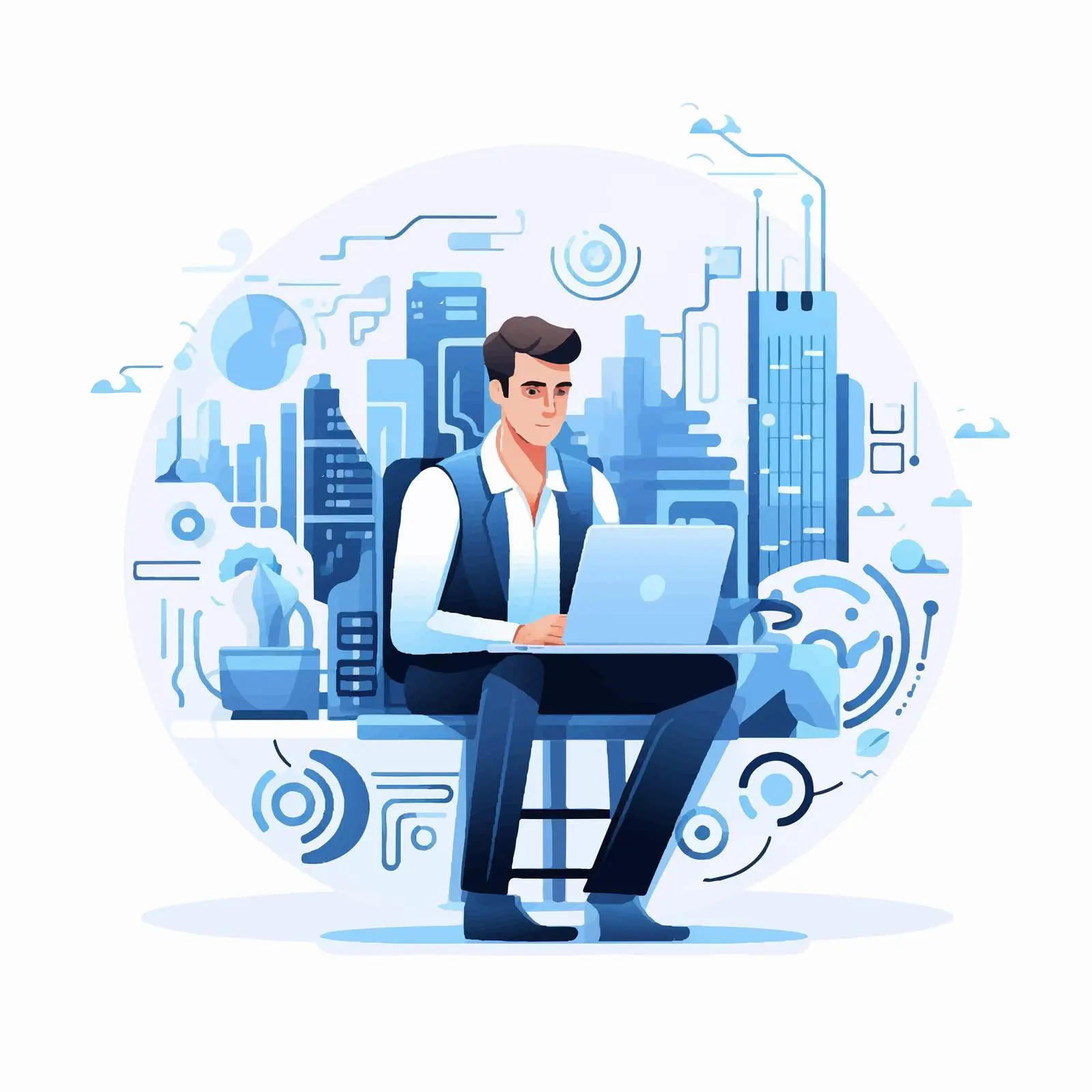 Business Digital Design Vector Illustration — free download from Dotvec