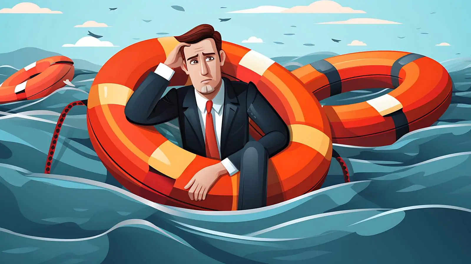 Businessman Survival at Sea — free download from Dotvec