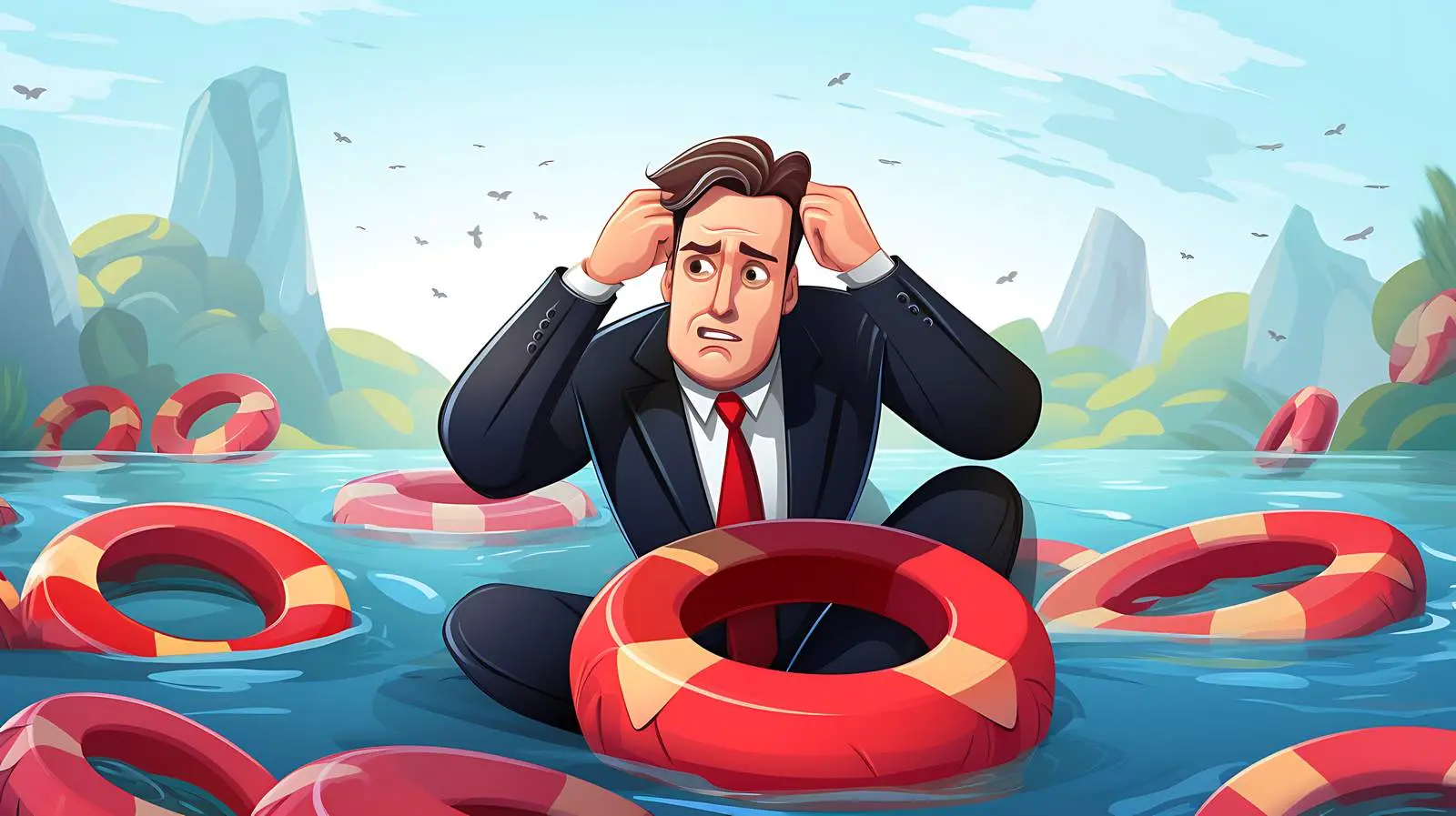 Business Survival Buoy at Sea — free download from Dotvec