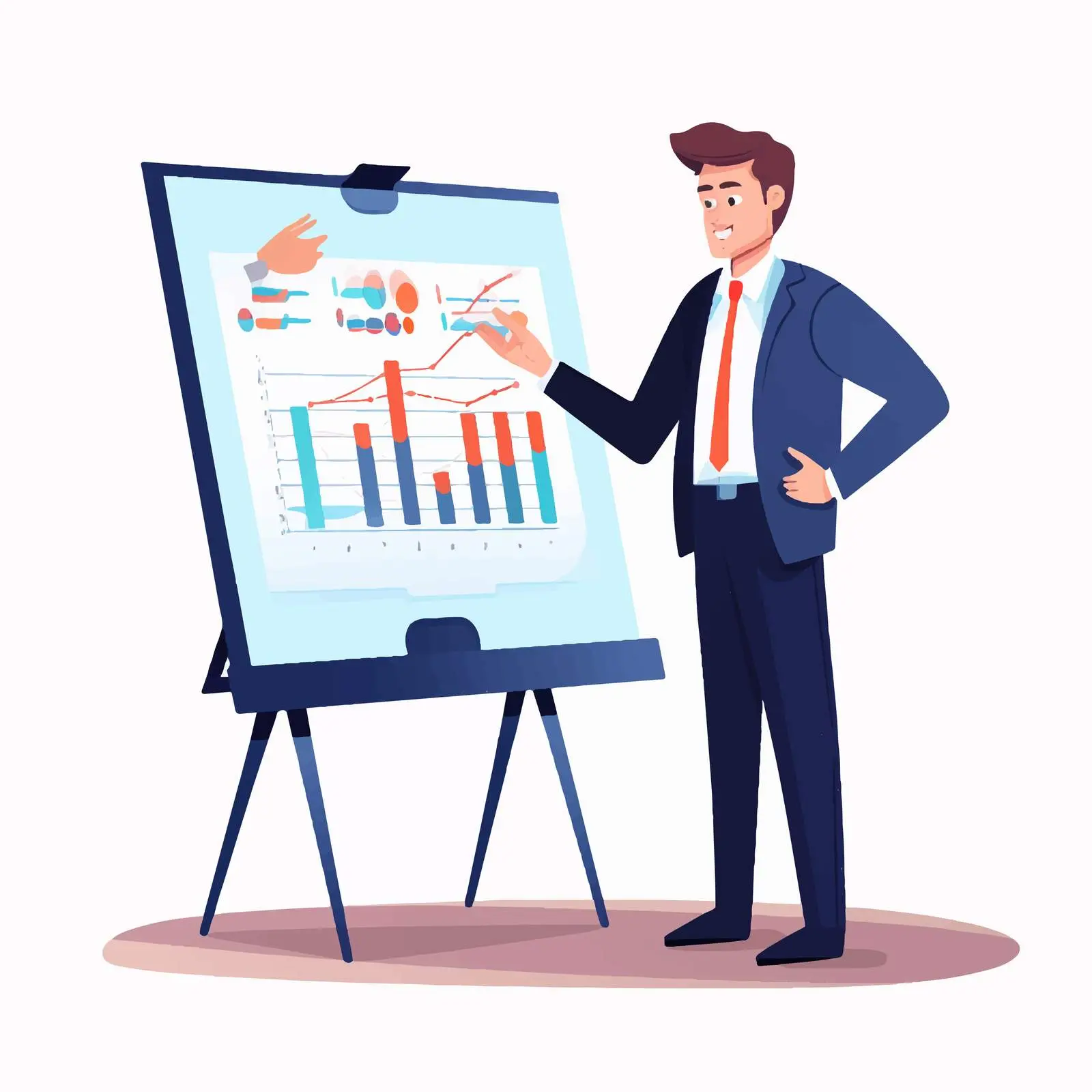 Businessman in Suit Discussing Chart — free download from Dotvec