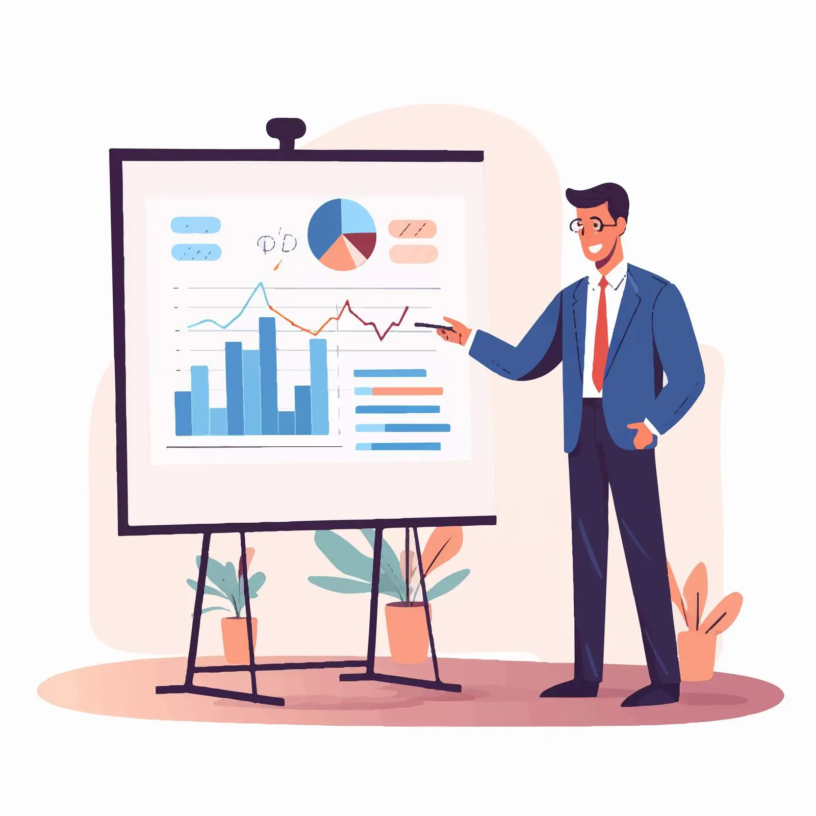 Businessman Discussing Chart in Suit — free download from Dotvec