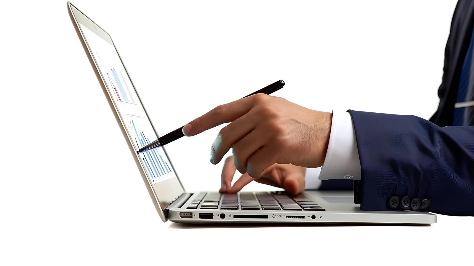 Professional Businessman with Stylus and Laptop — free download from Dotvec