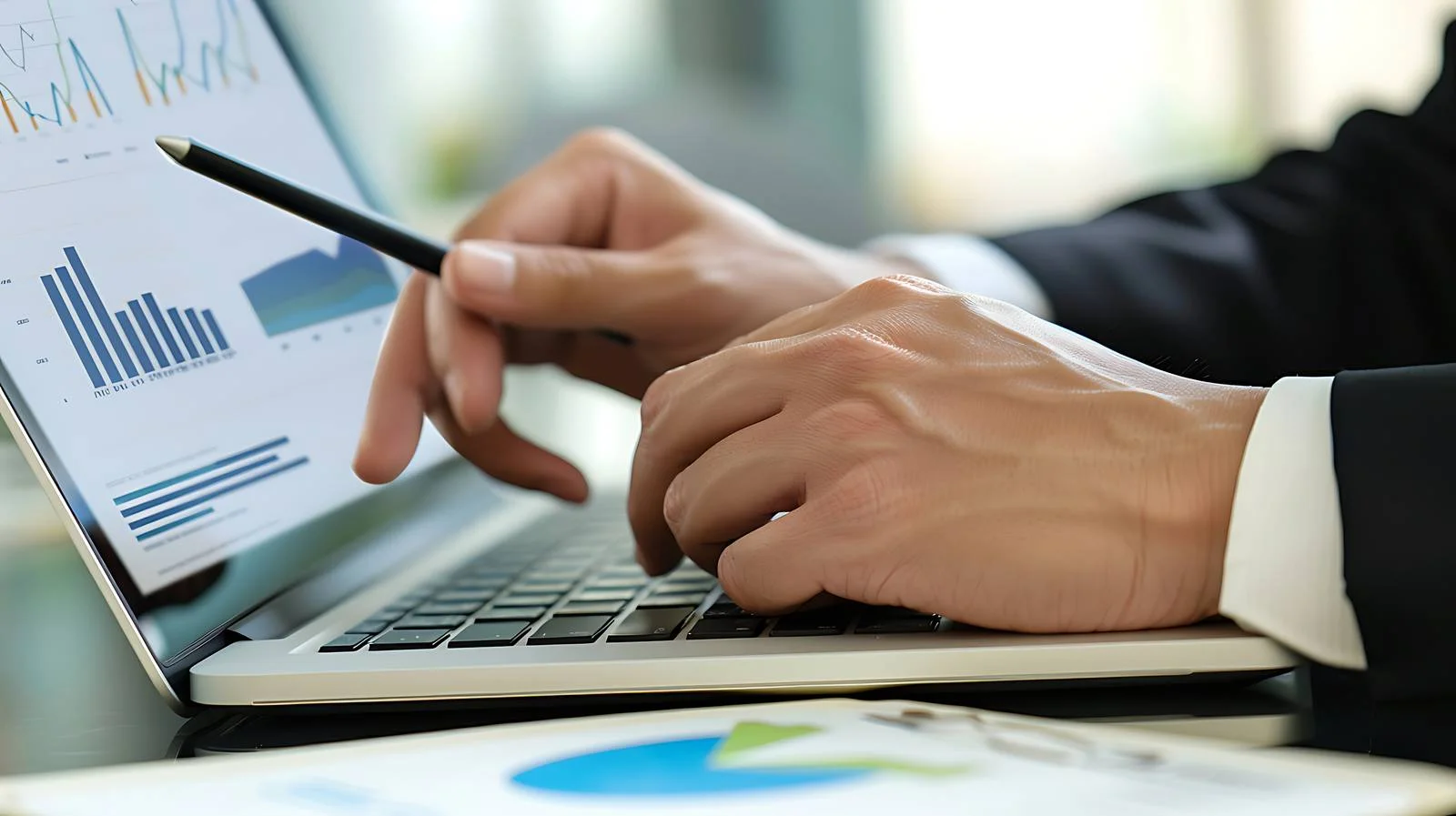 Professional Businessman Using Stylus Pen — free download from Dotvec