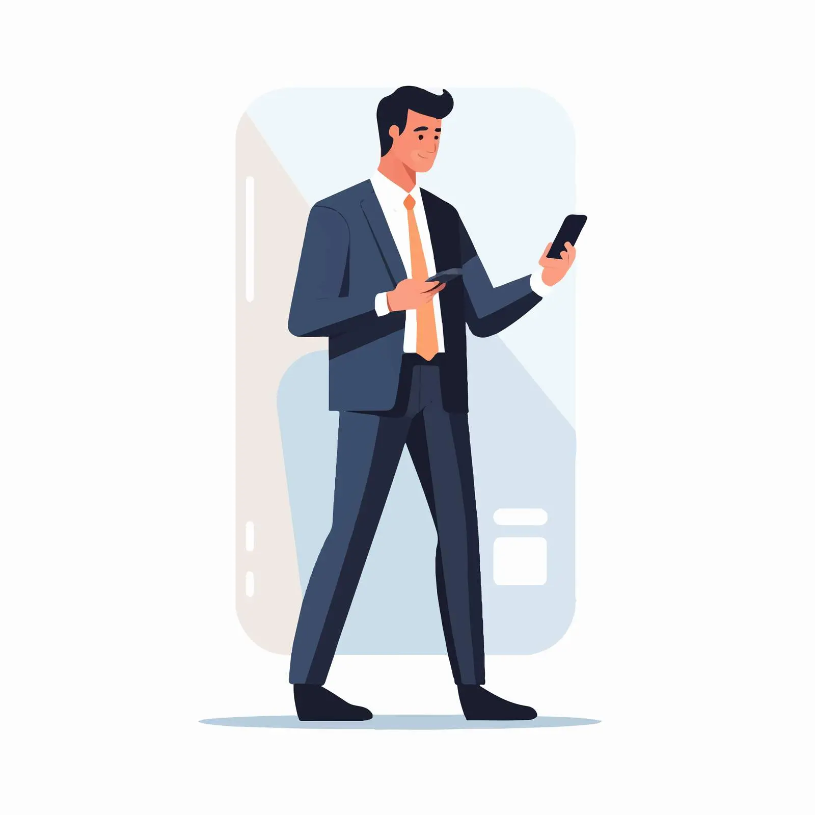 Businessman Using Smartphone with Focused Expression — free download from Dotvec