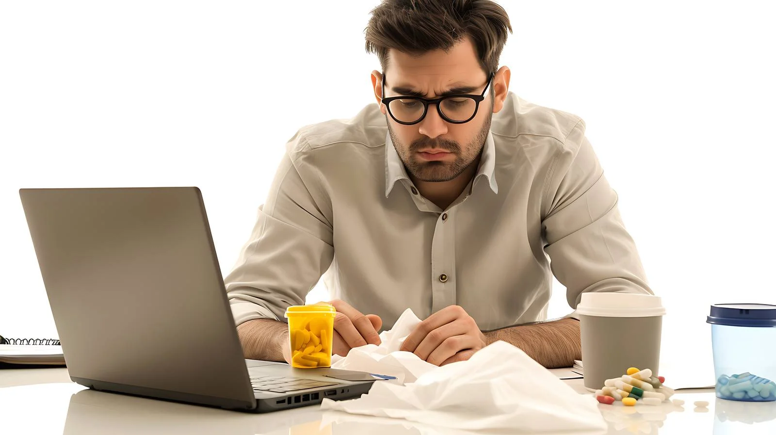 Focused Businessman Typing on Laptop at Office — free download from Dotvec