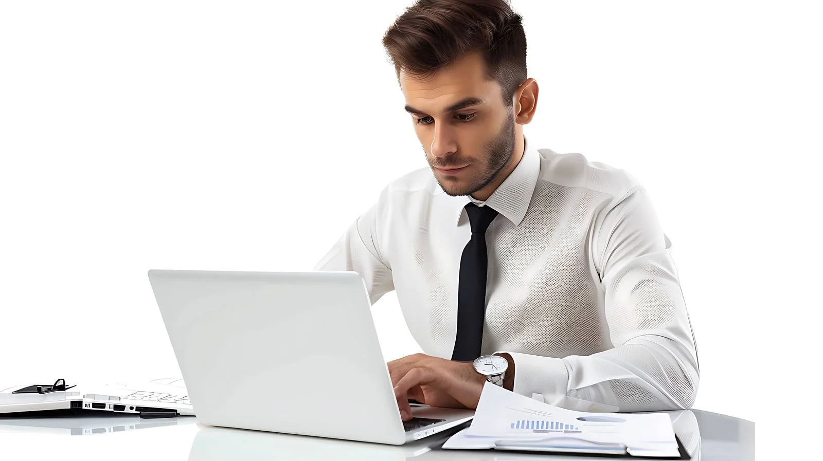 Productive Businessman at Office Desk — free download from Dotvec