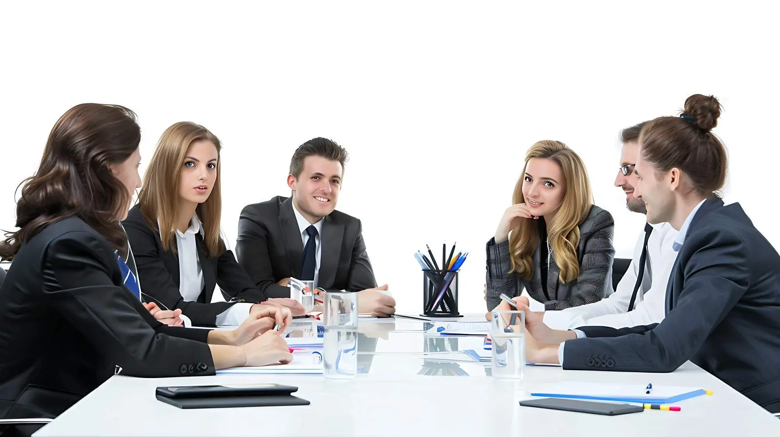 Business Meeting at Office Table – free group image from Dotvec