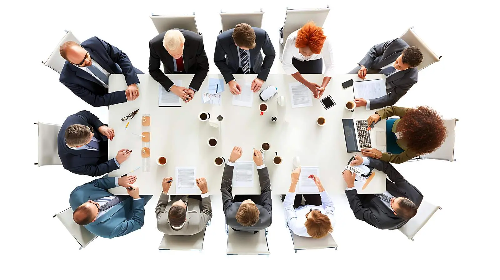 Business Meeting Table Overview Isolated Image – free group image from Dotvec