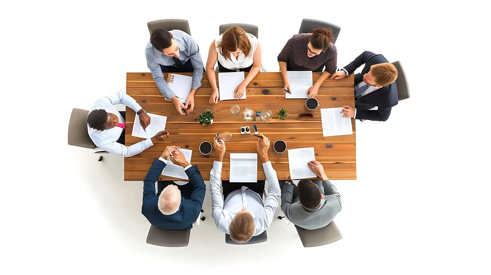 Aerial View of Business Meeting at Table – free analytics image from Dotvec