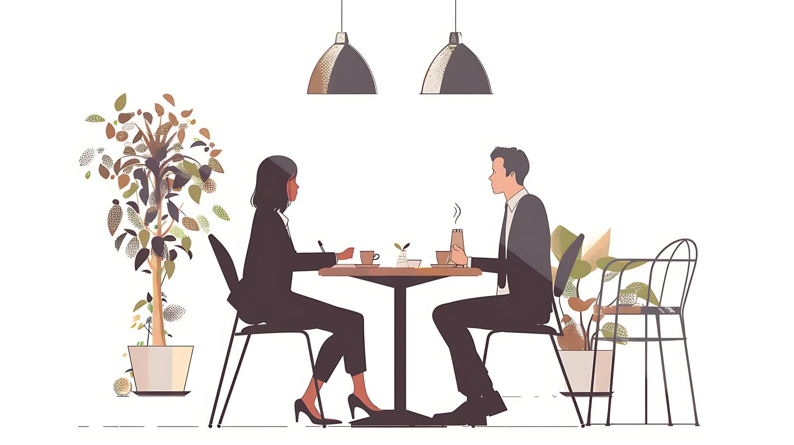 Professional Meeting in Stylish Cafe Setting — free download from Dotvec