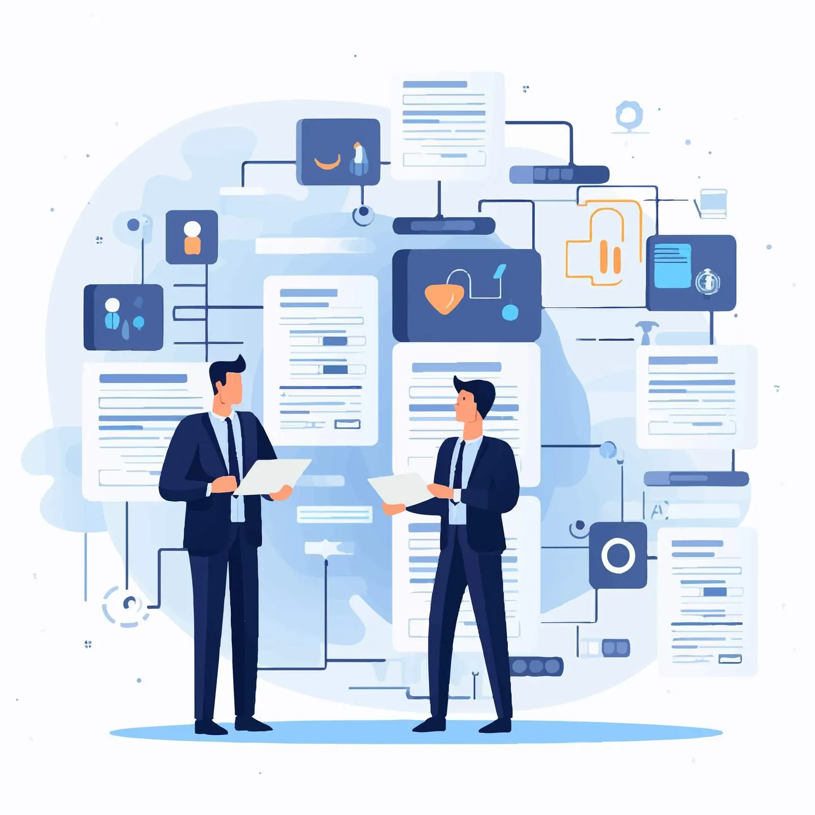 Business Partners Database Management Vector – free business man image from Dotvec