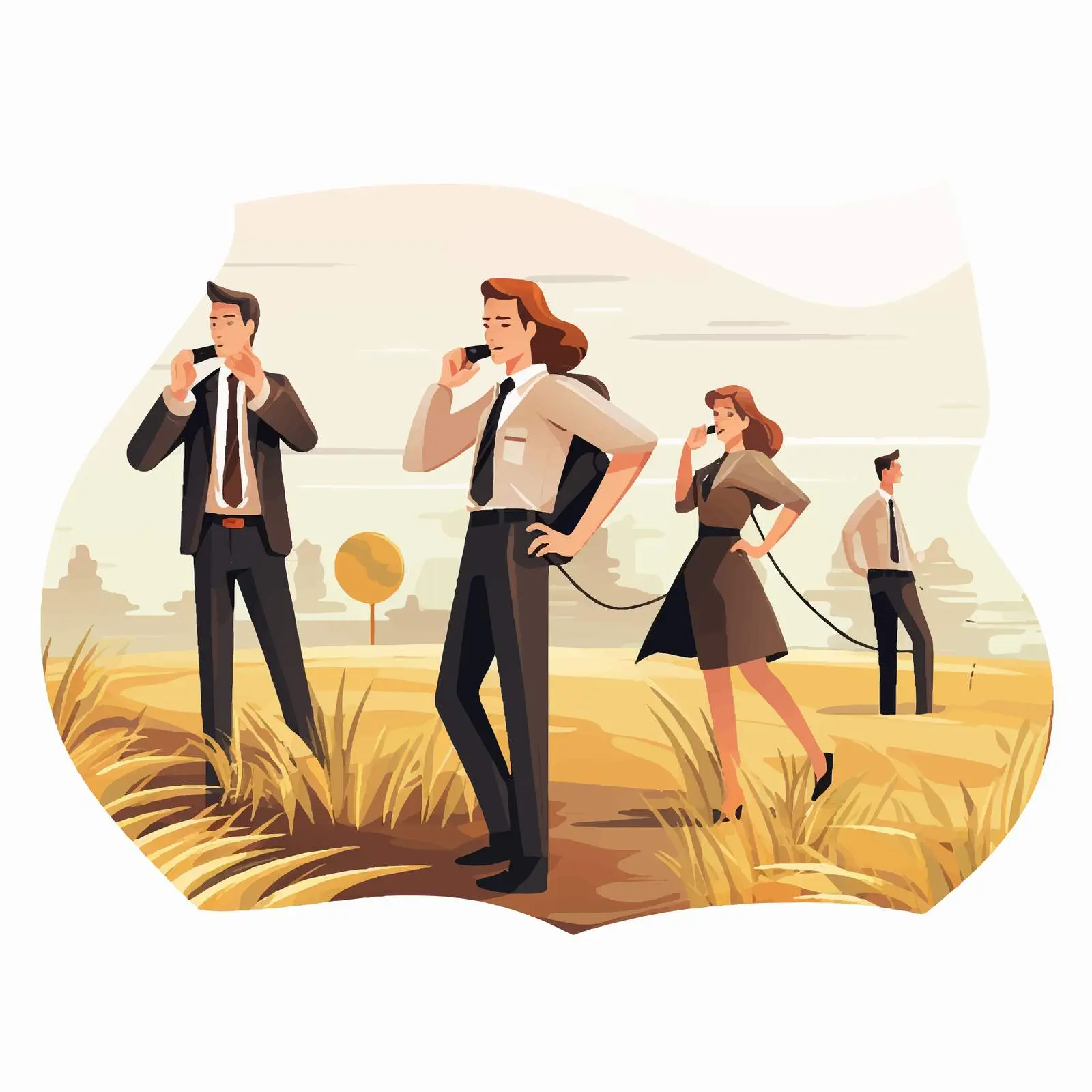 Business People Communicating in Cartoon Style — free download from Dotvec