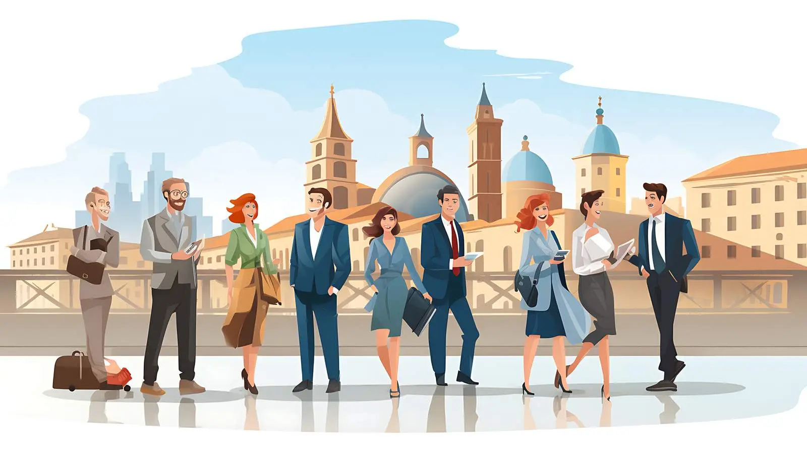 Italian Business People in City Background — free download from Dotvec