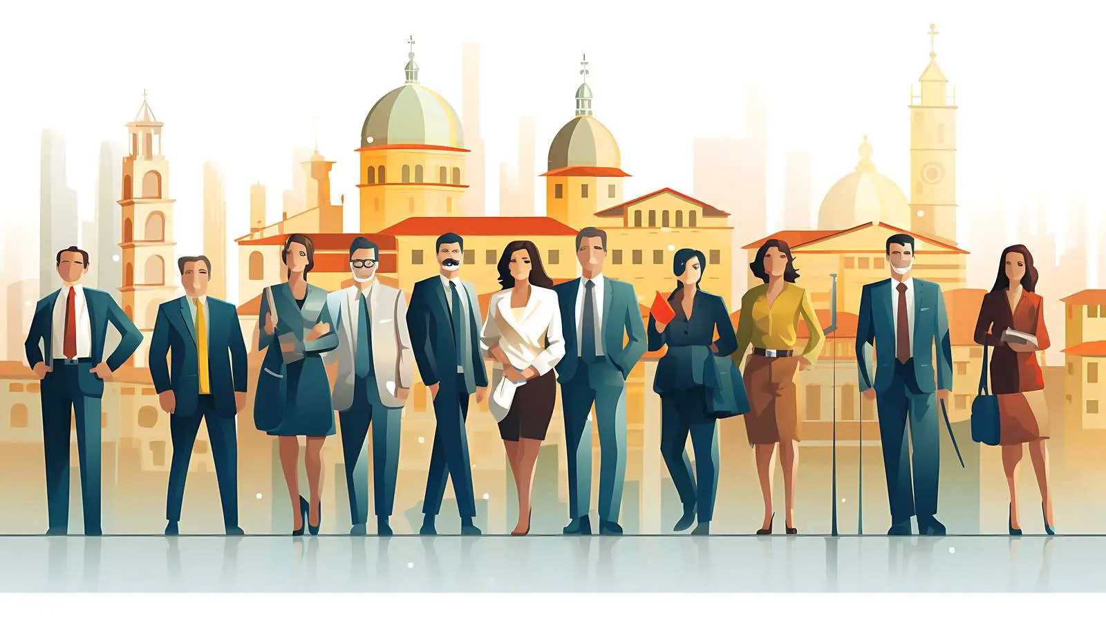 Italian Business People in City Background — free download from Dotvec