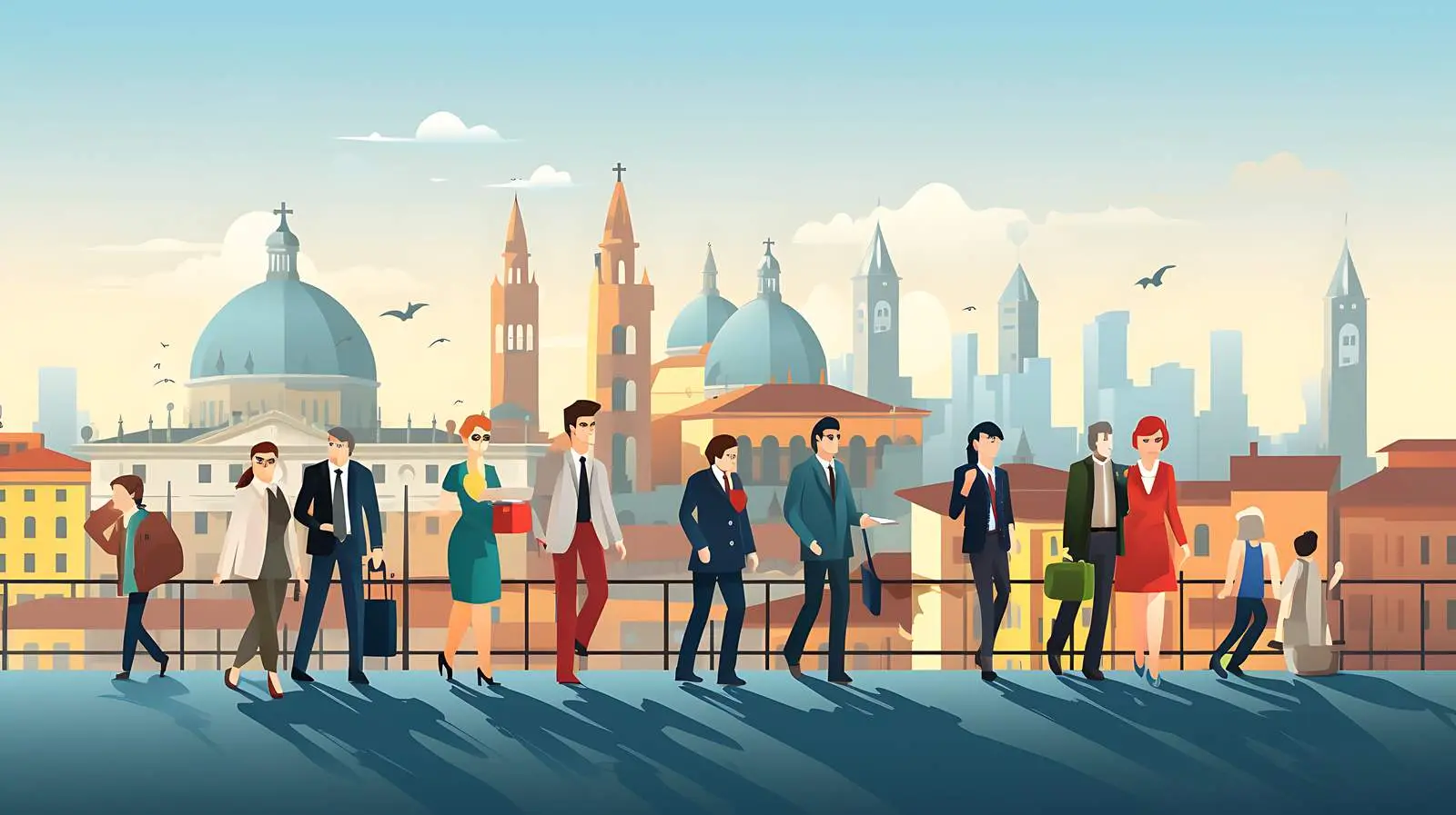 Italian Business People with City Background — free download from Dotvec