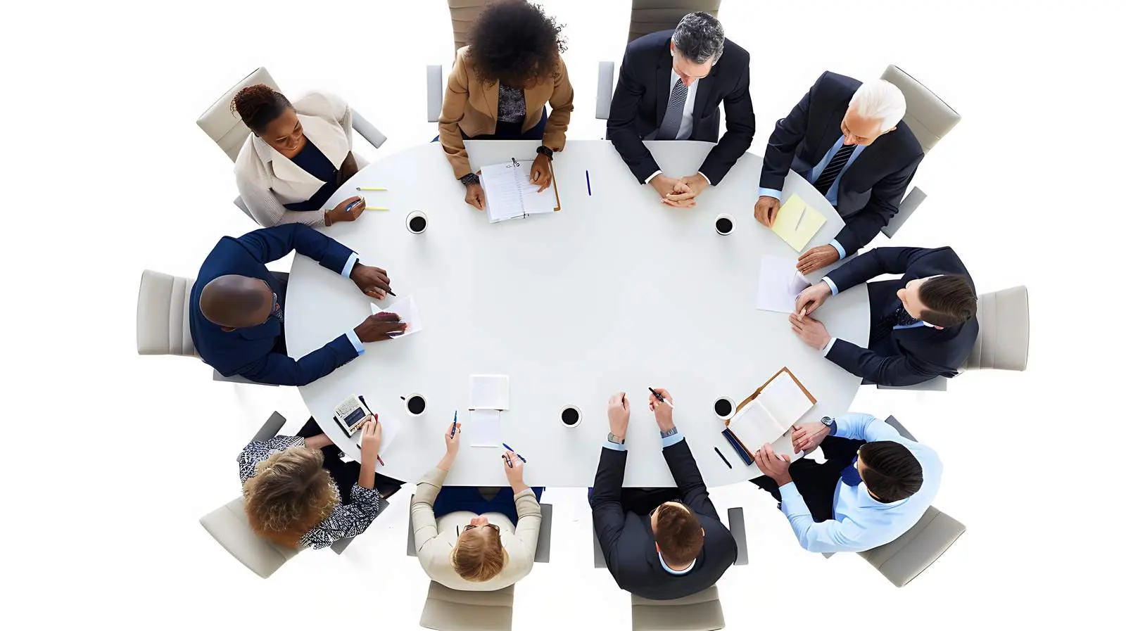 Business Team Meeting on White Background – free group image from Dotvec