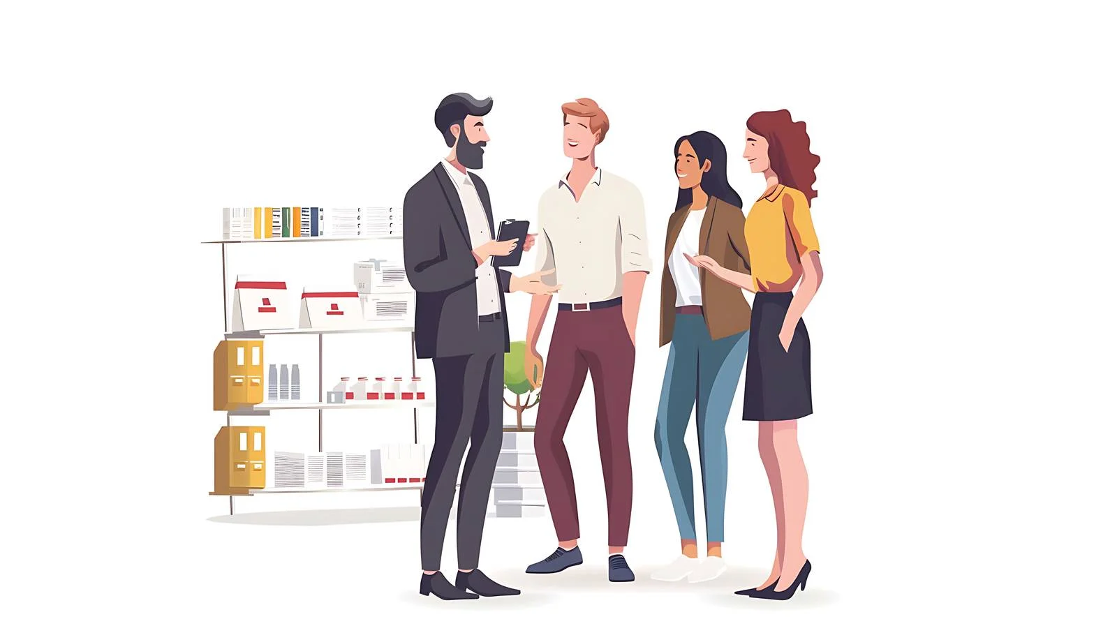 Professional Business Discussion on Shop Floor — free download from Dotvec