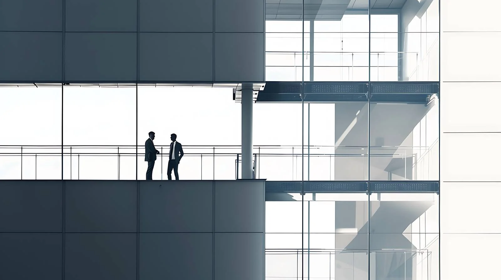 Professional Office Discussion at Window — free download from Dotvec