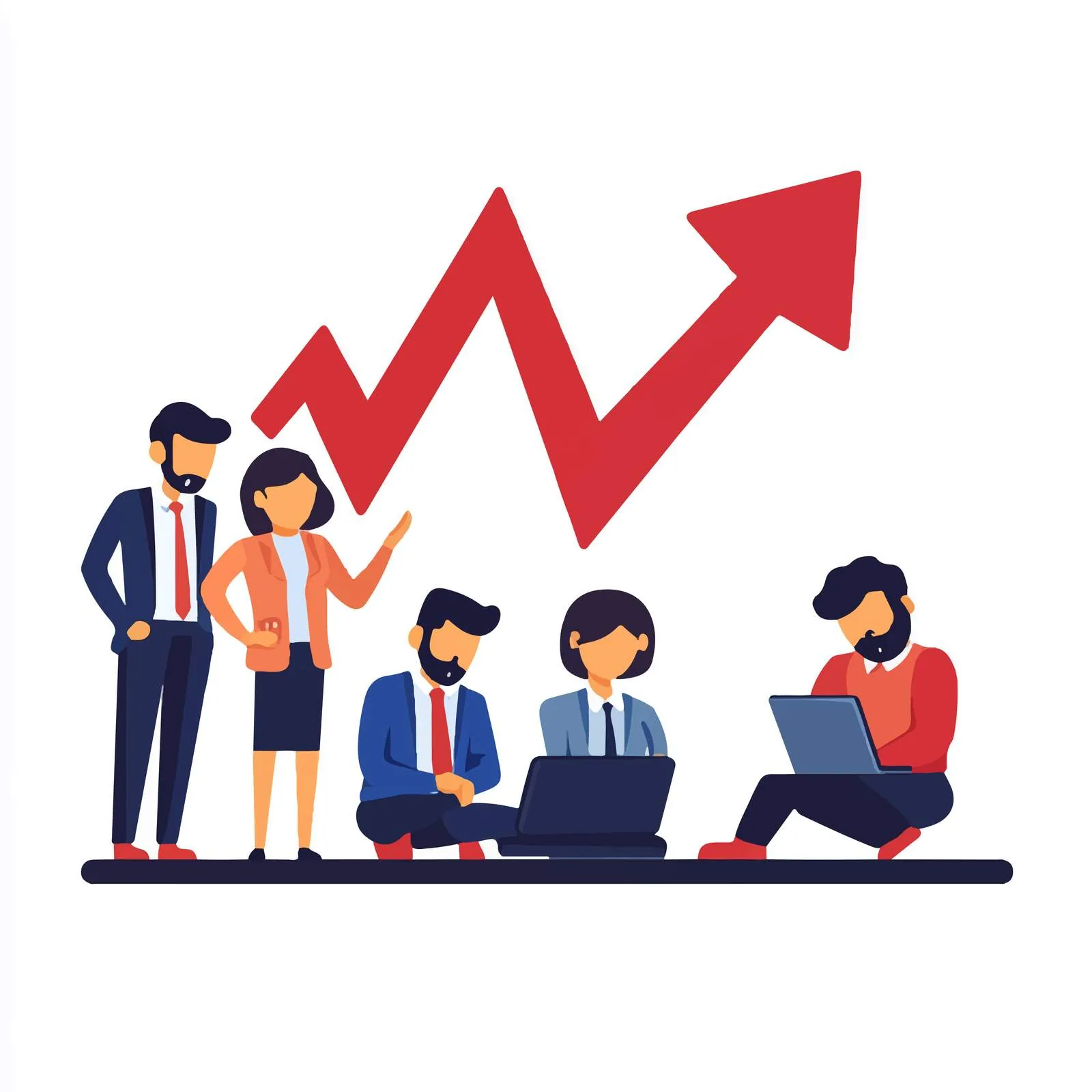 Business People Using Laptop with Arrow Down Vector – free computers image from Dotvec