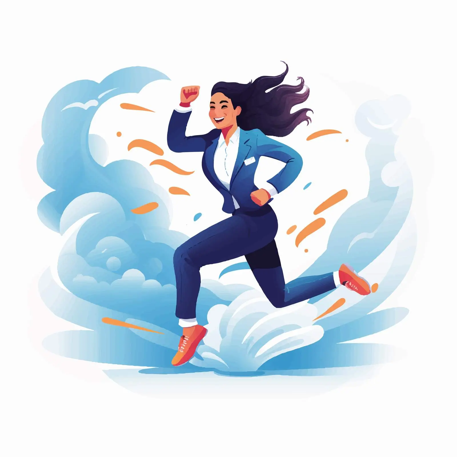 Business Person Running to Achieve Success — free download from Dotvec