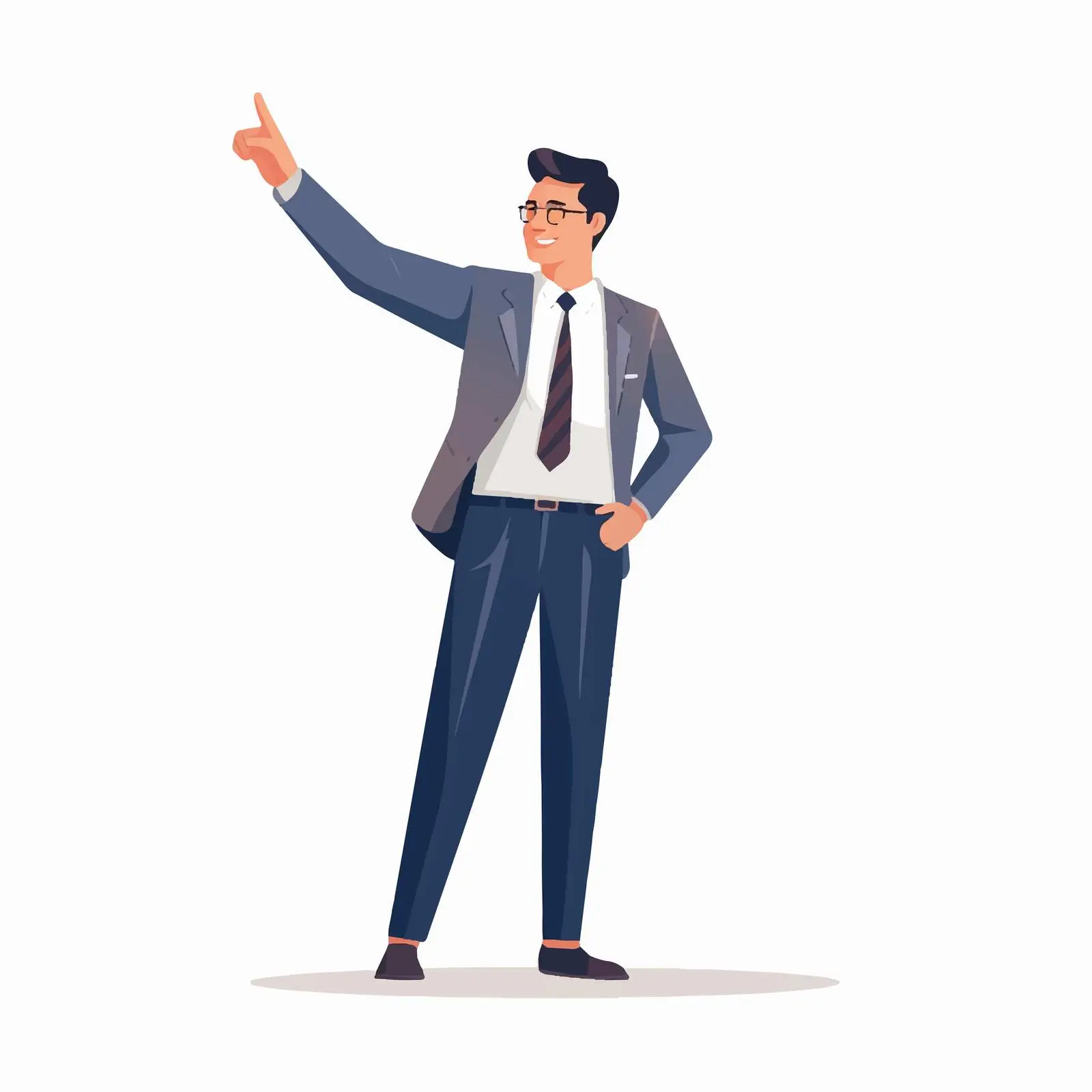 Business Person Pointing Downward with Index Finger — free download from Dotvec