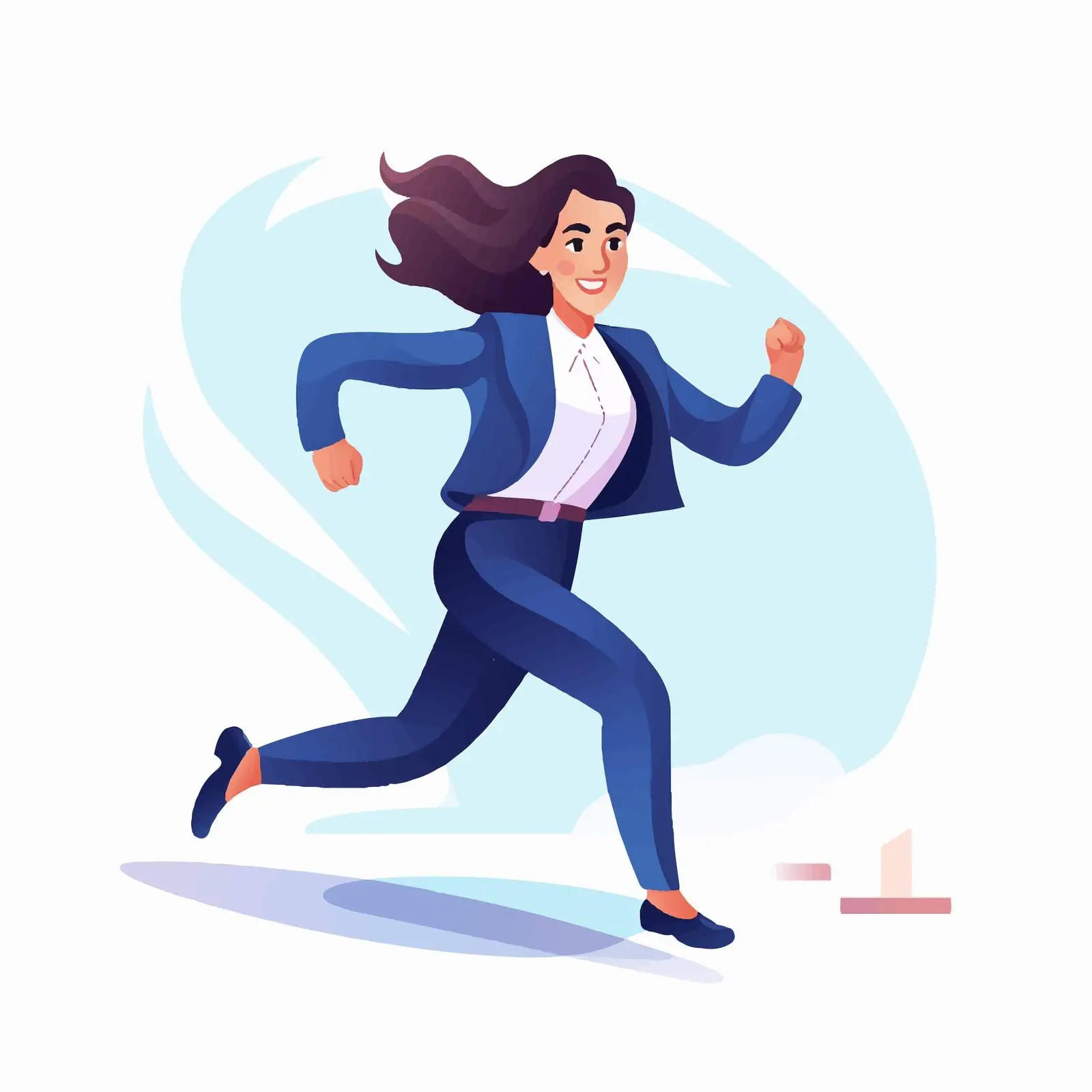 Ambitious Business Woman Running Upward – free determined image from Dotvec