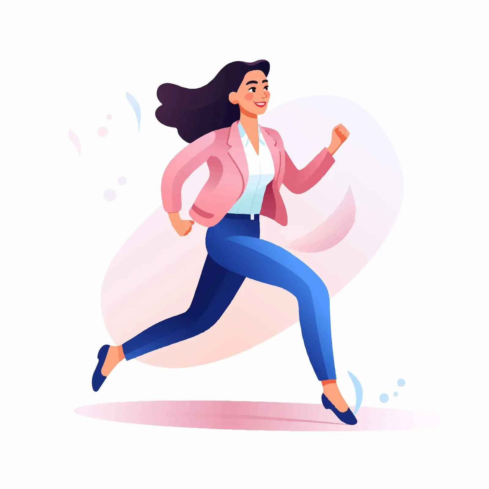Ambitious Business Woman Running Upwards Vector — free download from Dotvec