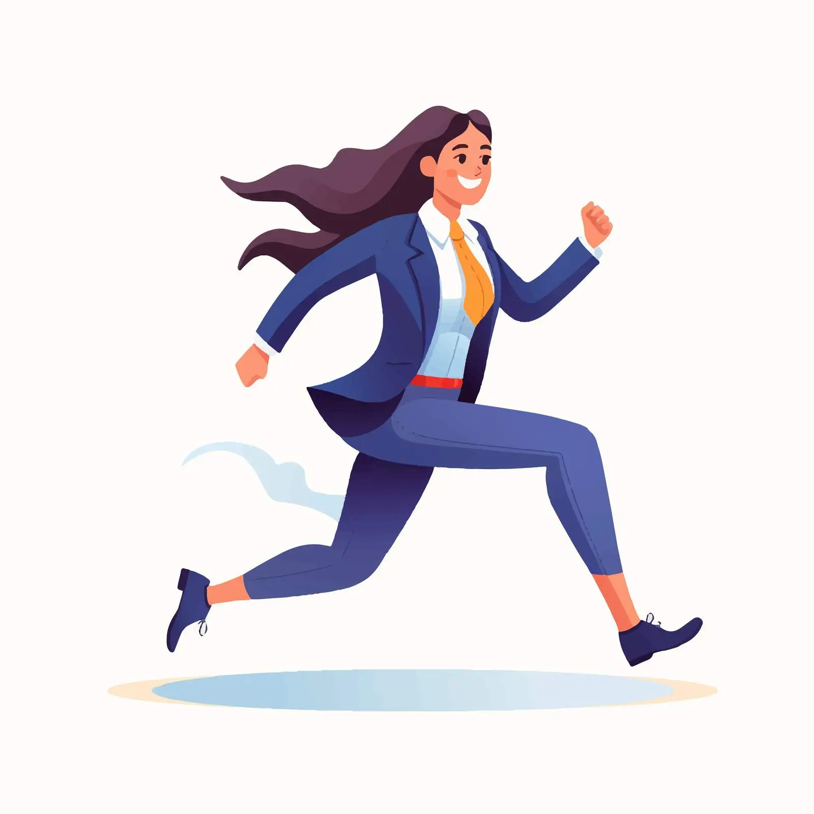 Ambitious Woman Running Upwards in Business – free determined image from Dotvec