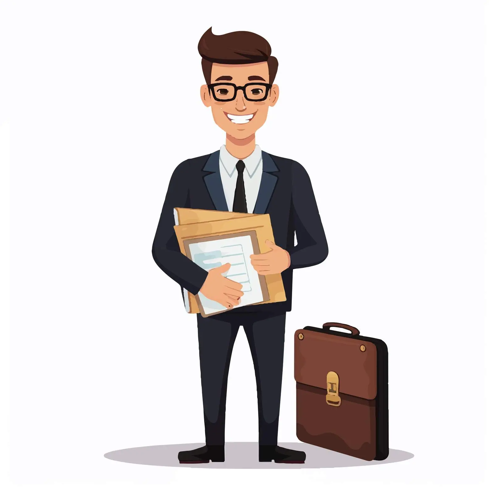 Business Person with Money and Portfolio Icon — free download from Dotvec