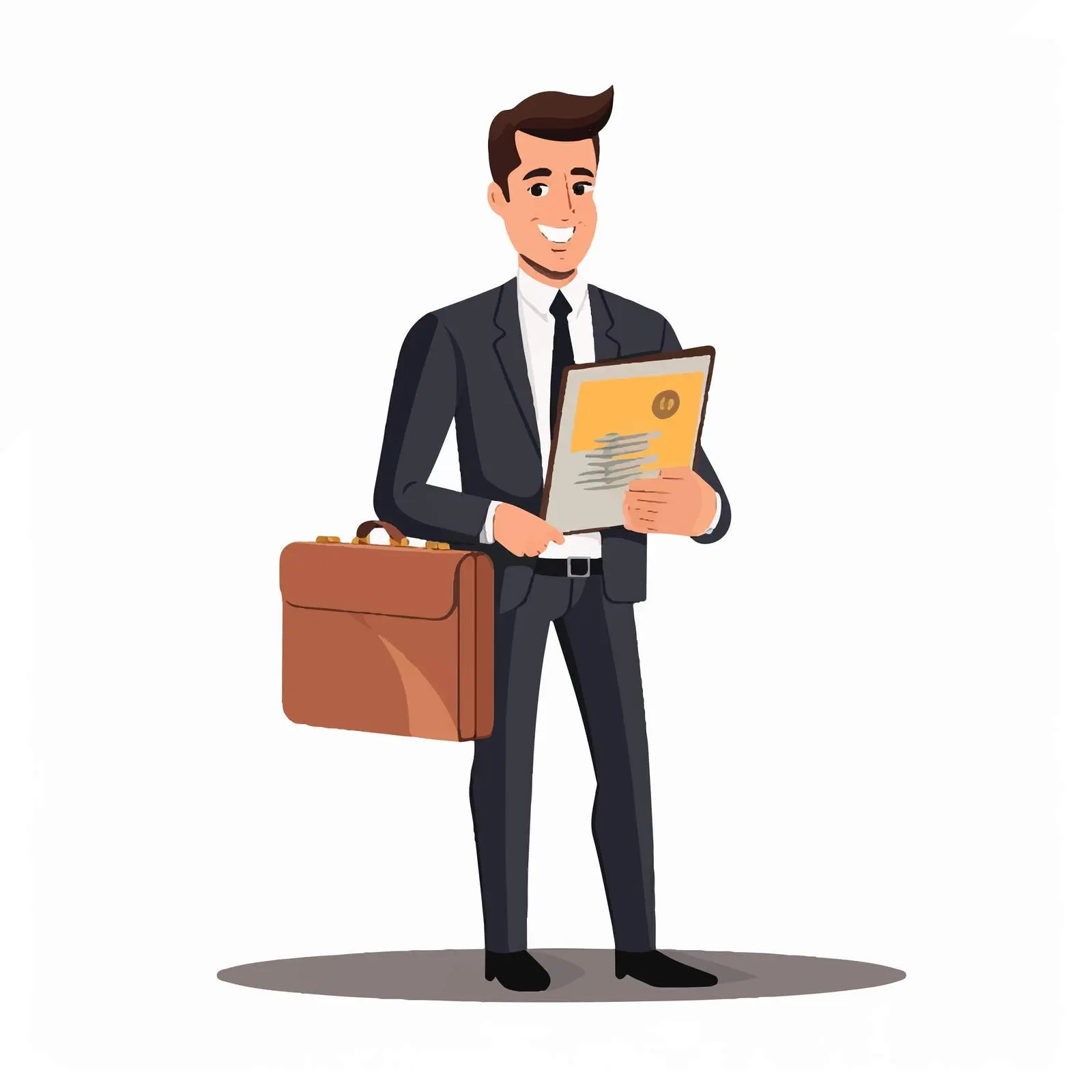 Business Person with Money and Portfolio Icon — free download from Dotvec