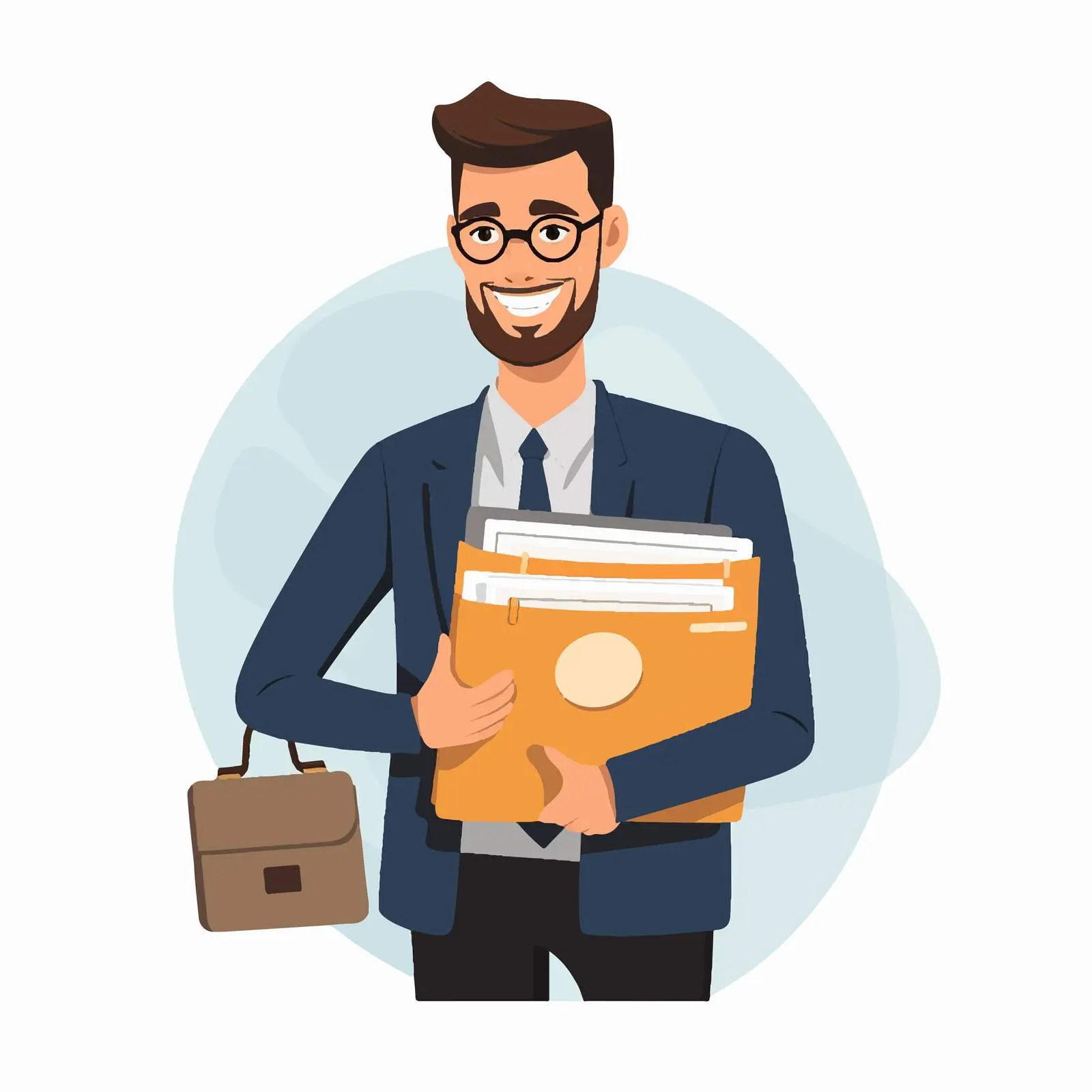 Business Person with Money and Portfolio Icon – free financial freedom image from Dotvec