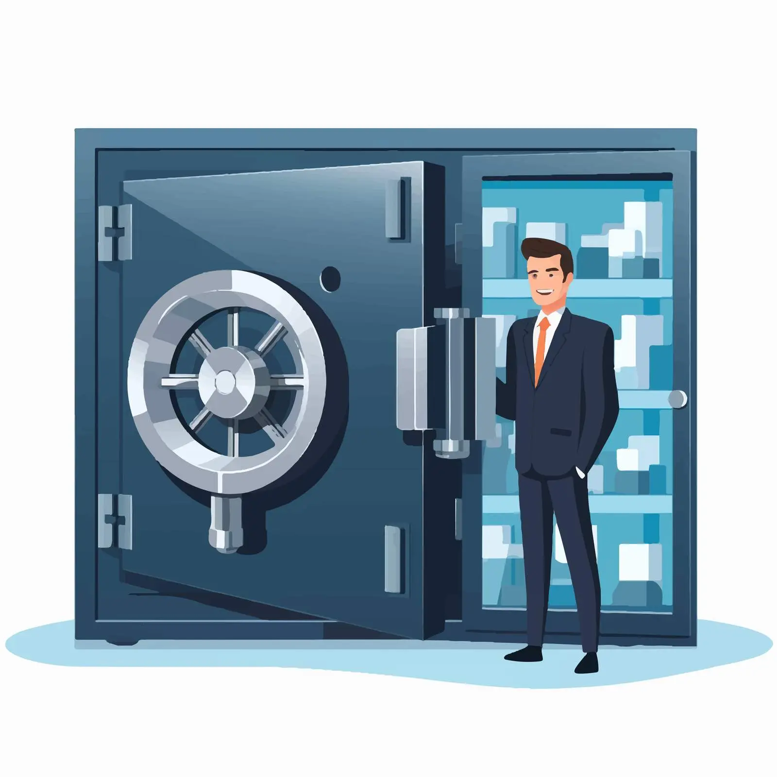 Business Person with Safe Icon Vector Design – free account image from Dotvec