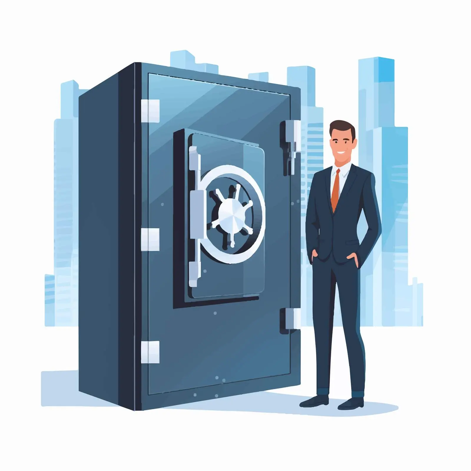 Business Person with Safe Icon Vector Design – free account image from Dotvec