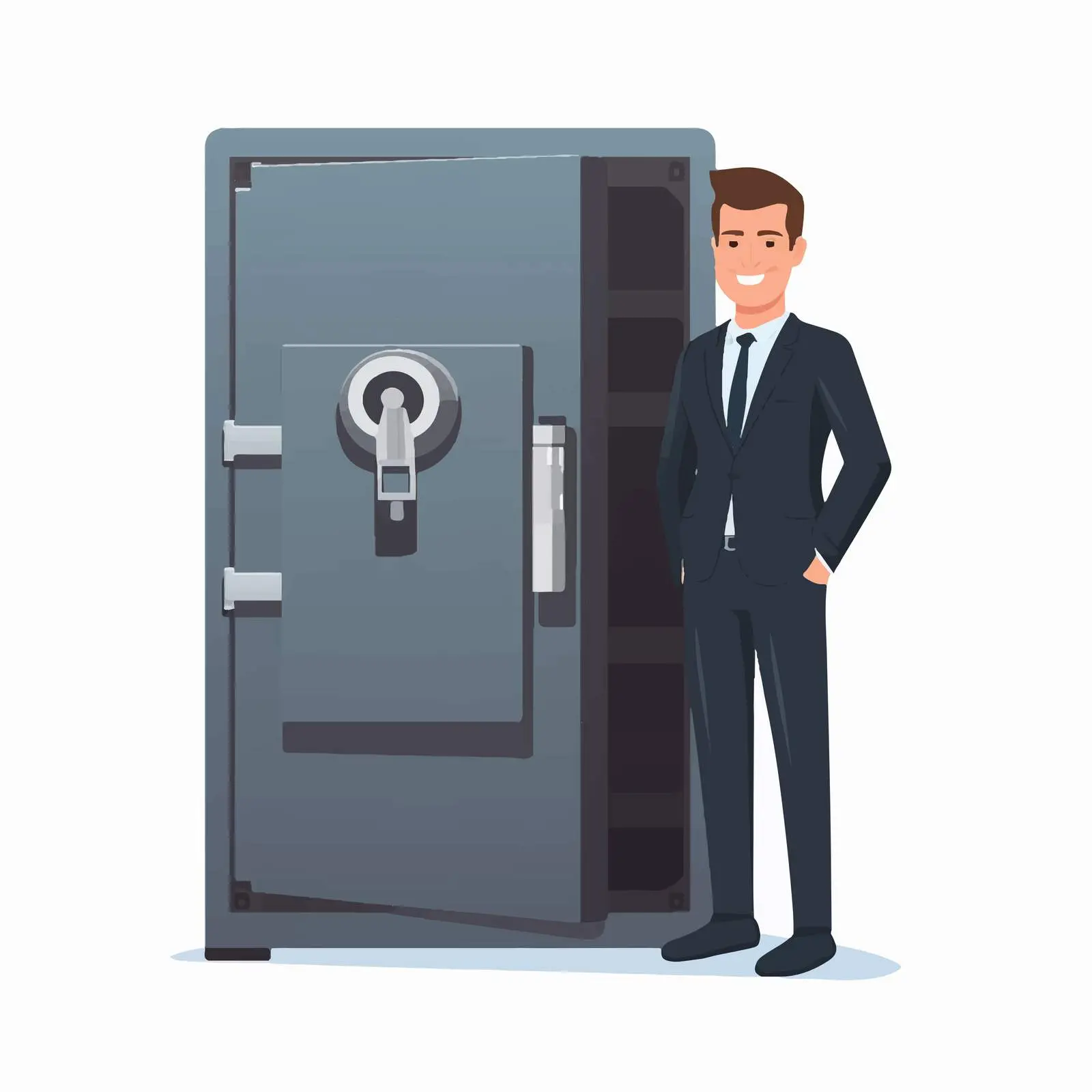 Business Person with Safe Isolated Icon Design — free download from Dotvec