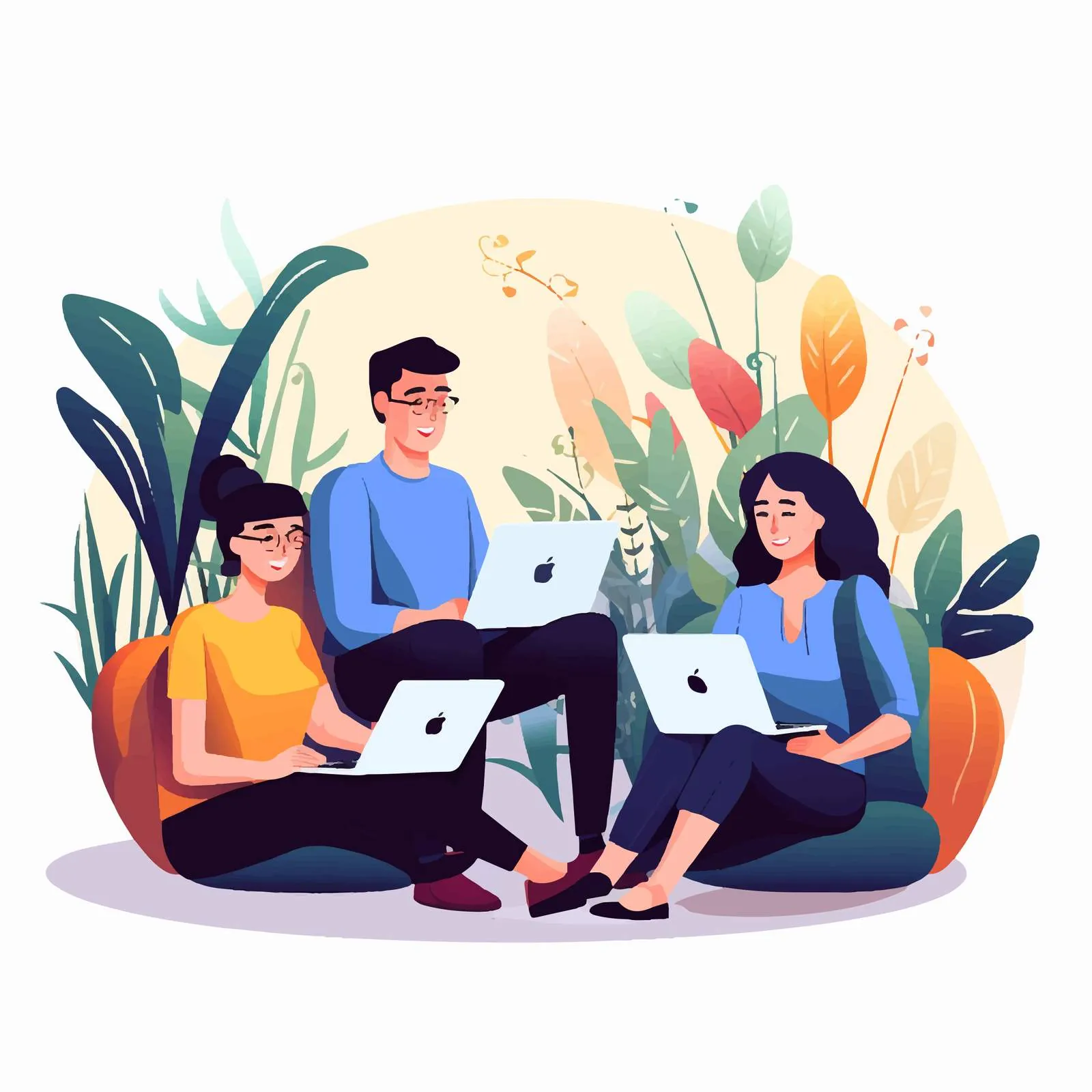 Business Team Collaborating in Casual Workspace — free download from Dotvec