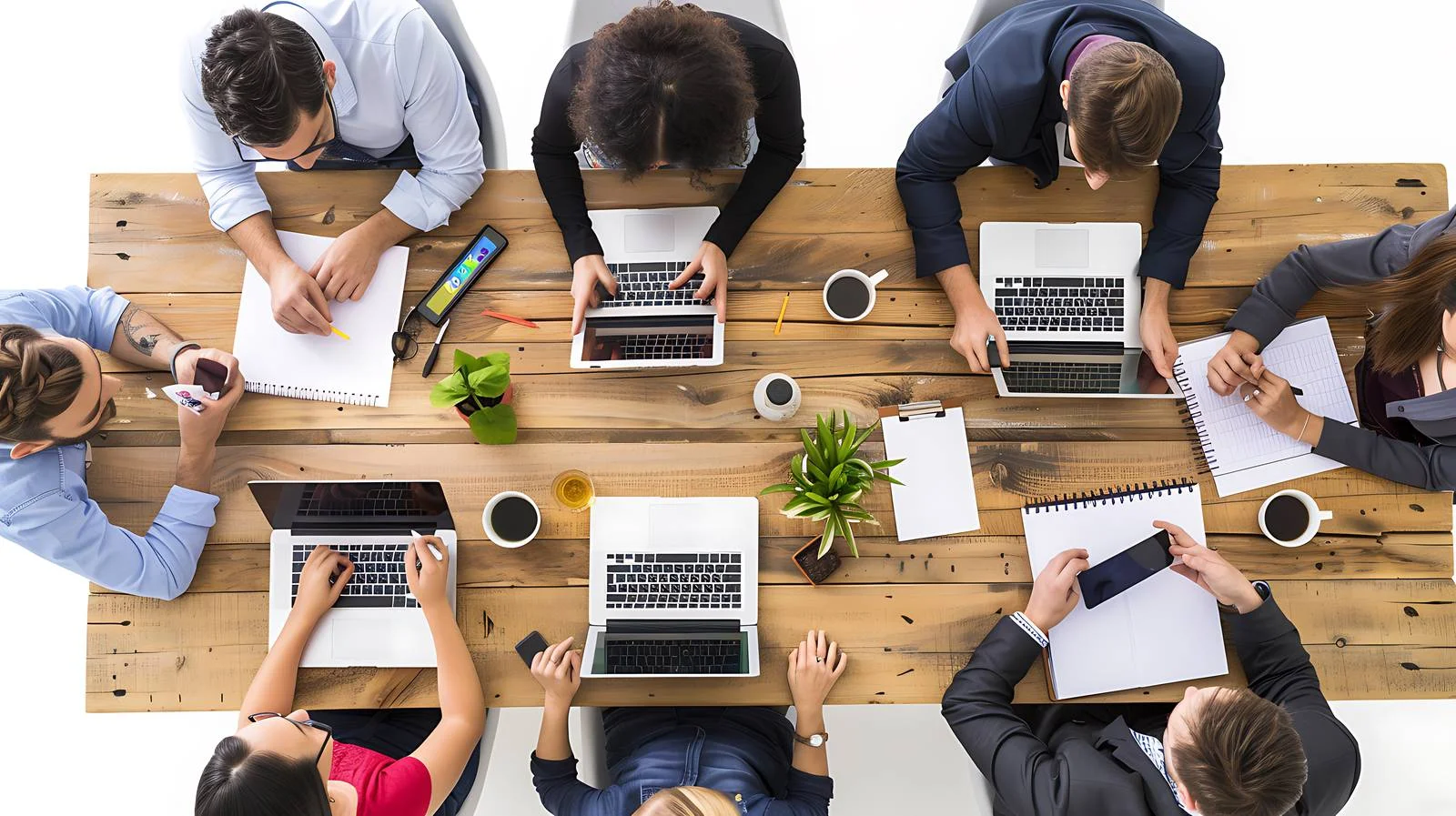 Corporate Meeting with Team Using Laptop — free download from Dotvec