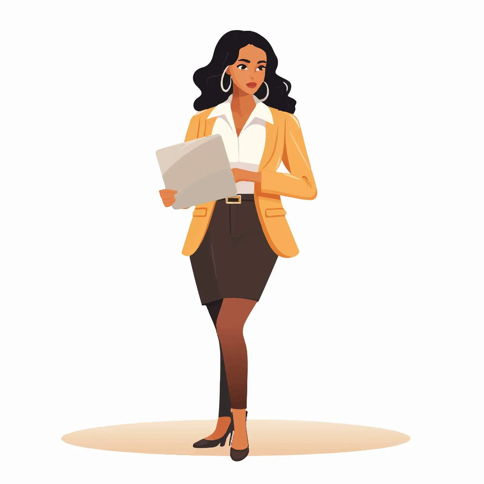Young Businesswoman Working on Laptop Vector Art — free download from Dotvec