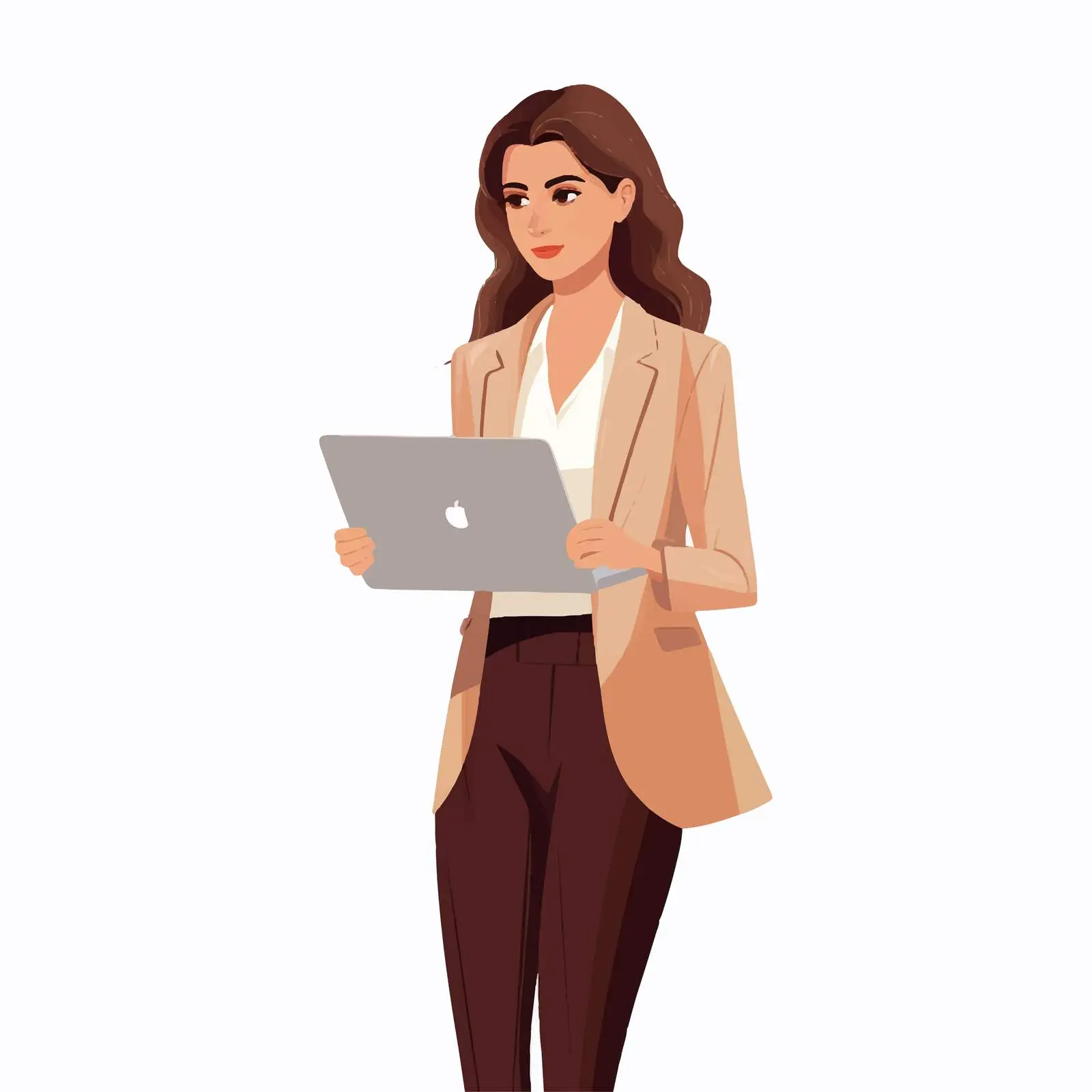 Young Businesswoman Working on Laptop Vectors — free download from Dotvec