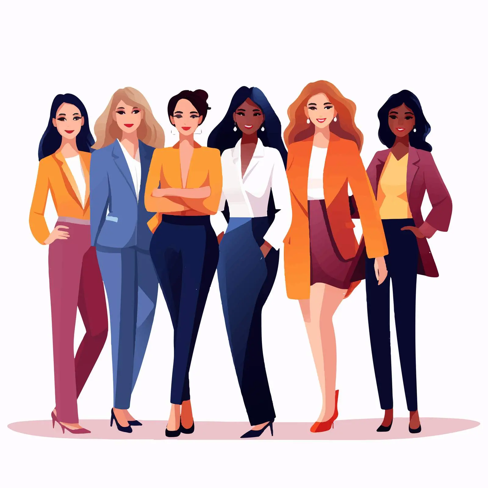 Community of Female Businesswomen Standing Together – free workplace diversity image from Dotvec