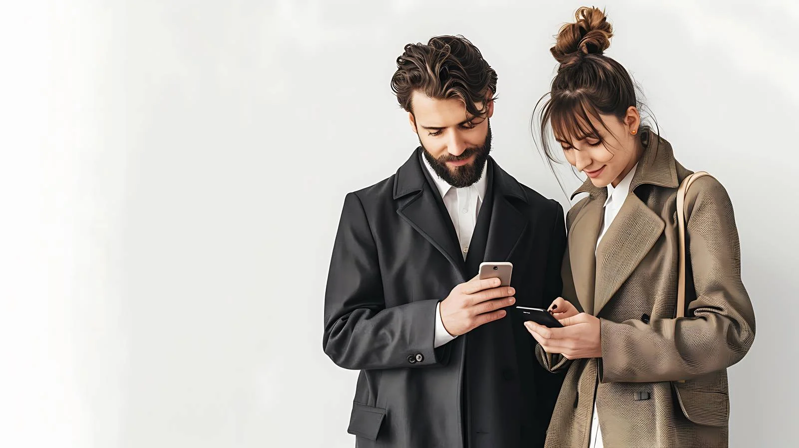 Professionals Reviewing Mobile Device — free download from Dotvec