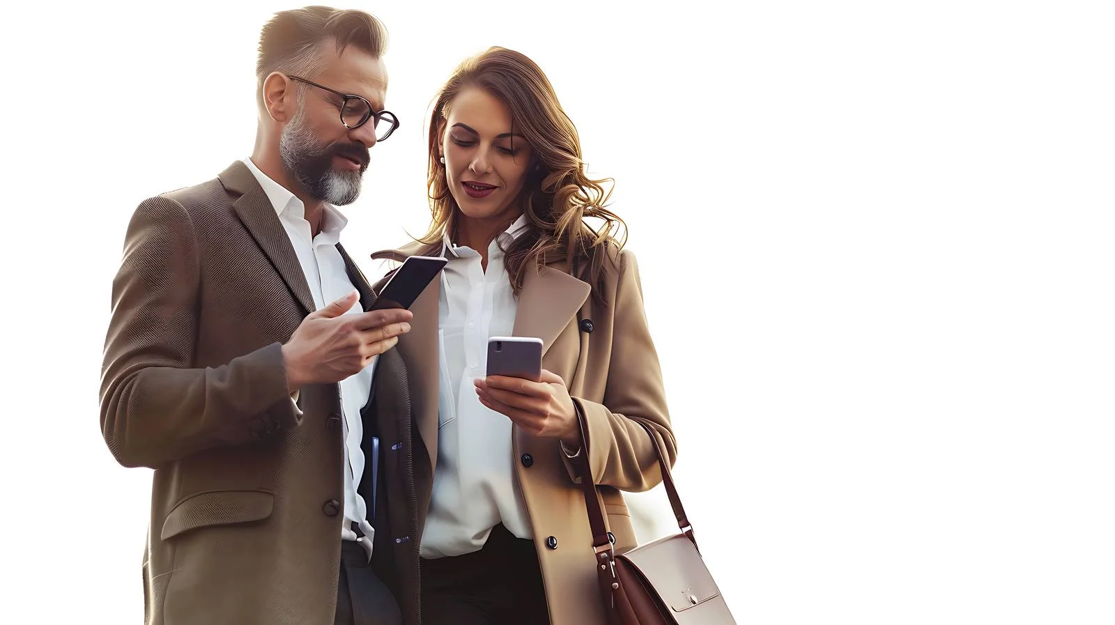 Business Professionals Check Mobile Phone — free download from Dotvec